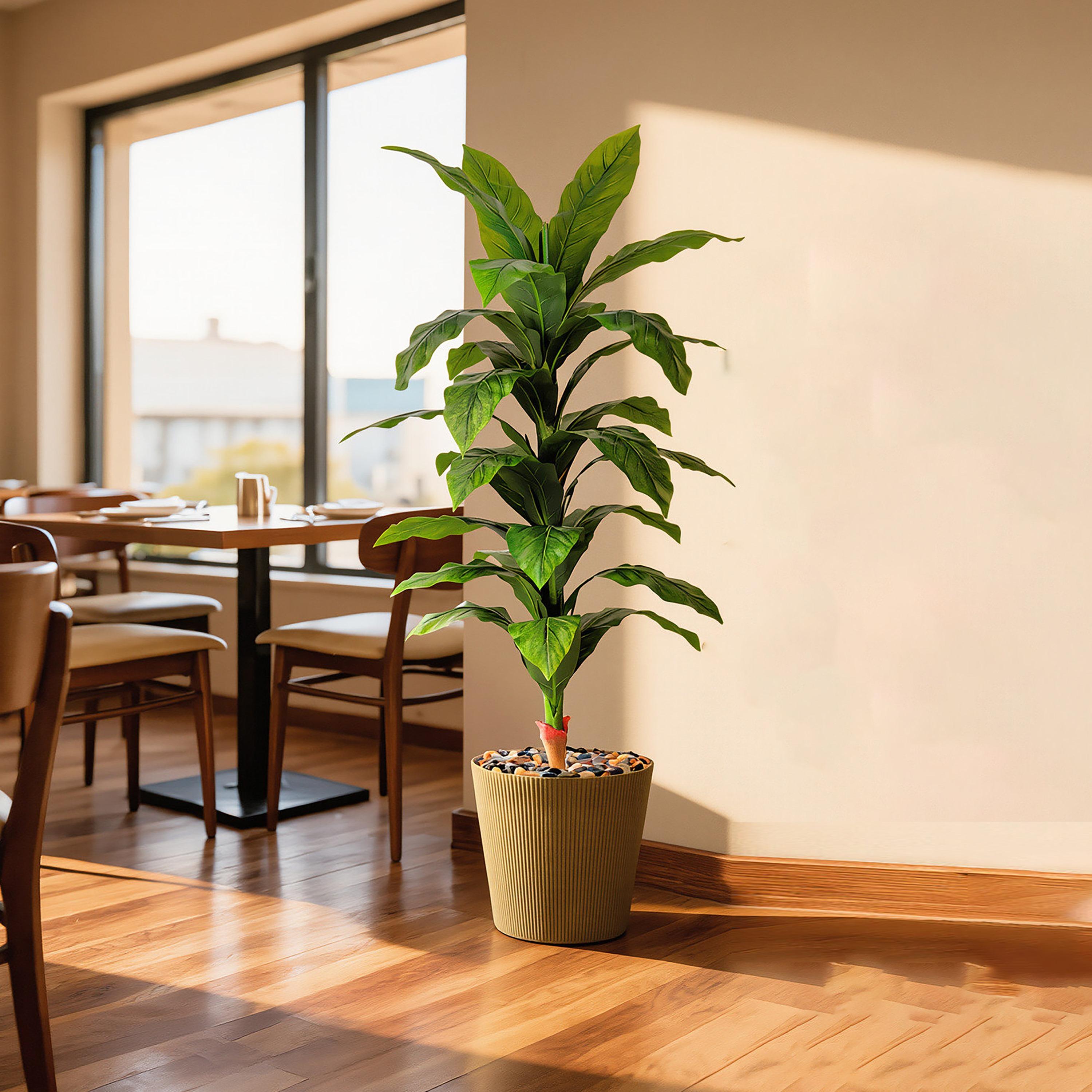نبات صناعي بأوراق الذرة في أصيص من ماريا هومز-household-gardenandoutdoor-artificialflowersandplants-flowers-image-1
