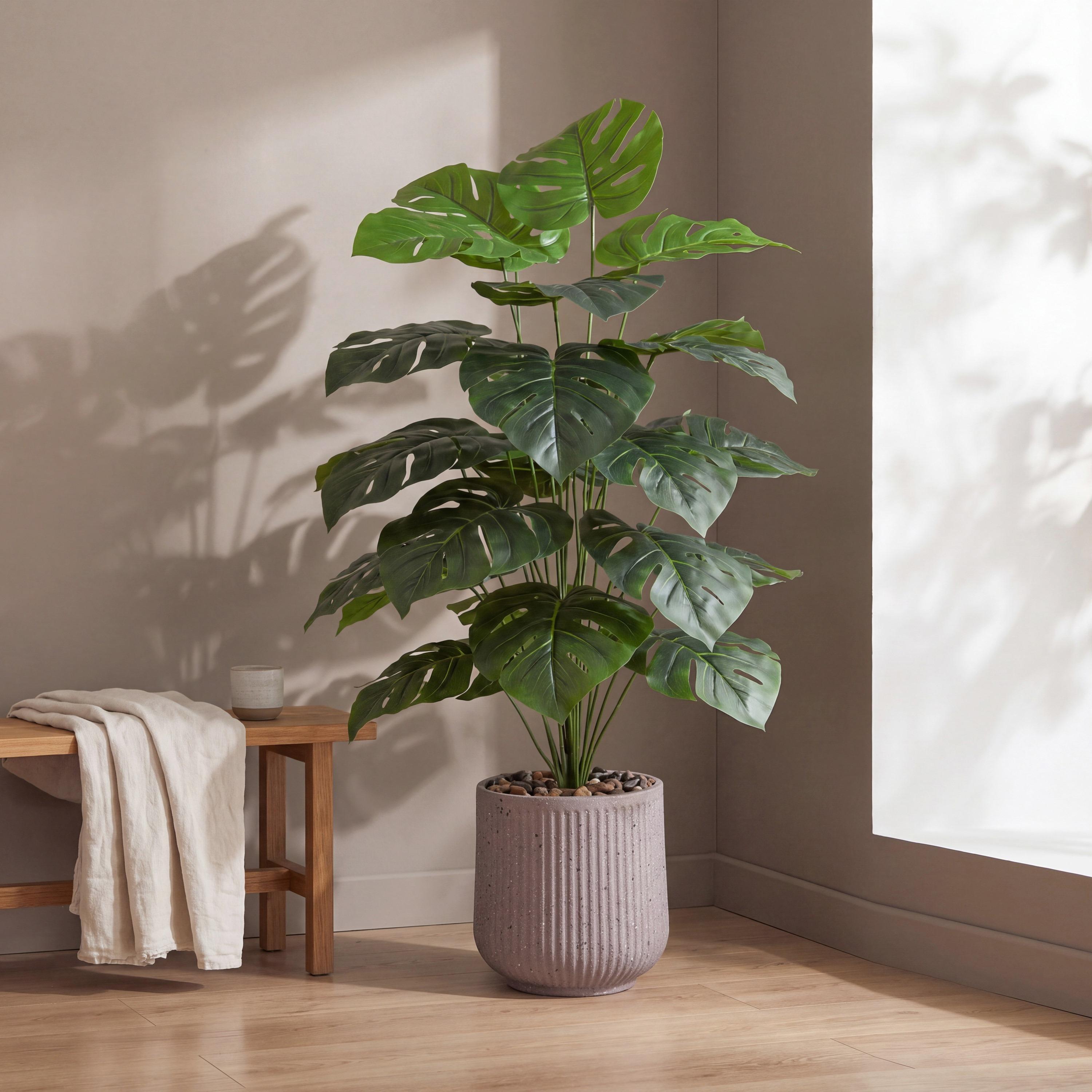 Maria Homes Potted Artificial Monstera Plant-household-gardenandoutdoor-artificialflowersandplants-flowers-image-1