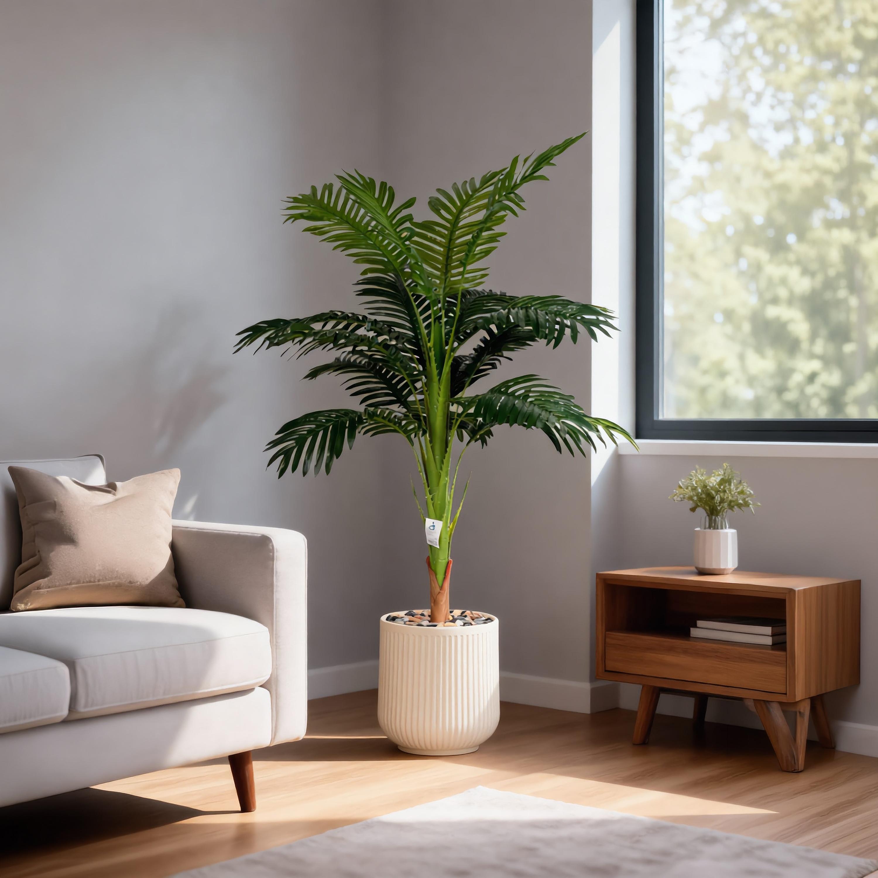 نبتة بالم اصطناعية في أصيص من ماريا هومز-household-gardenandoutdoor-artificialflowersandplants-flowers-image-1