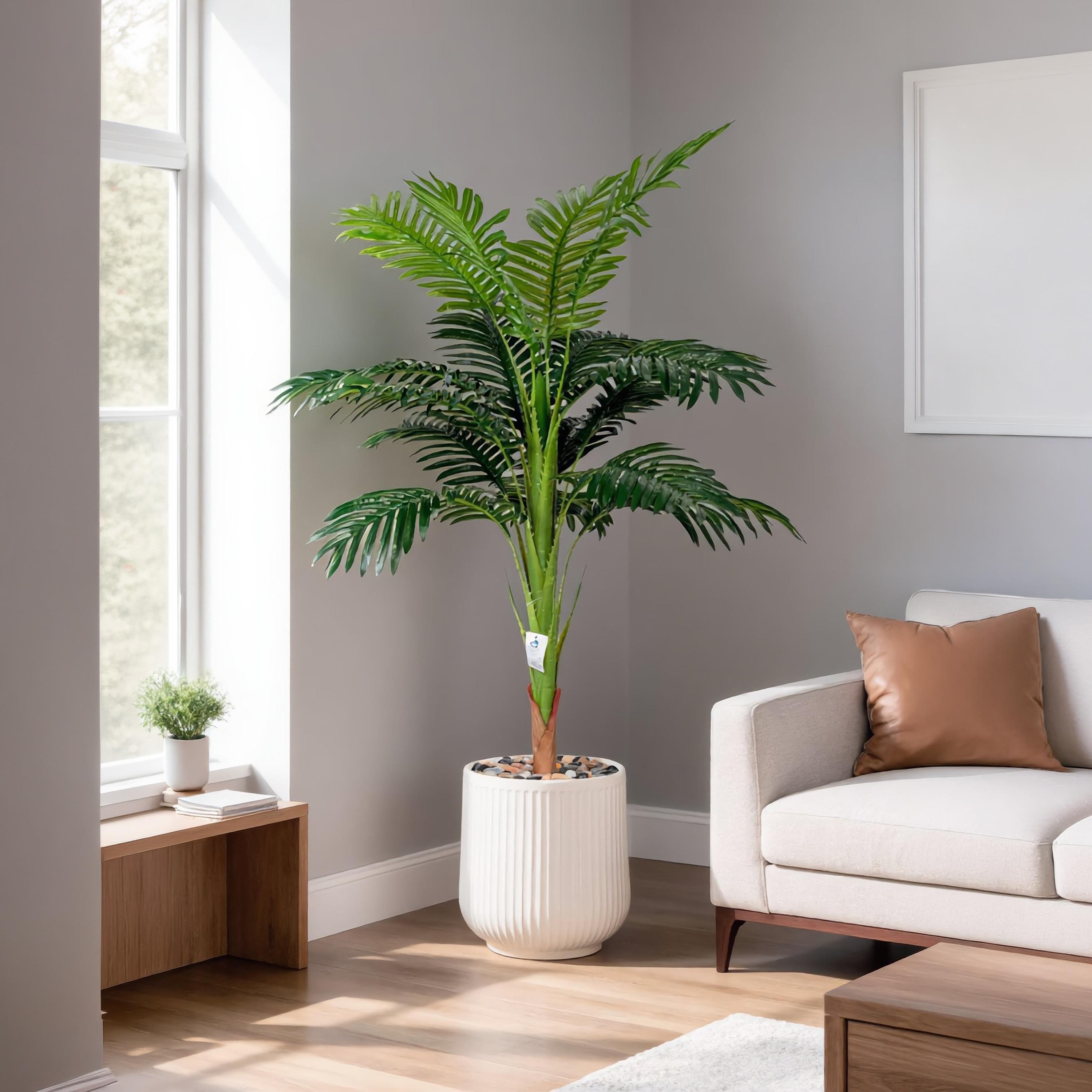 نبتة بالم اصطناعية في أصيص من ماريا هومز-household-gardenandoutdoor-artificialflowersandplants-flowers-image-1