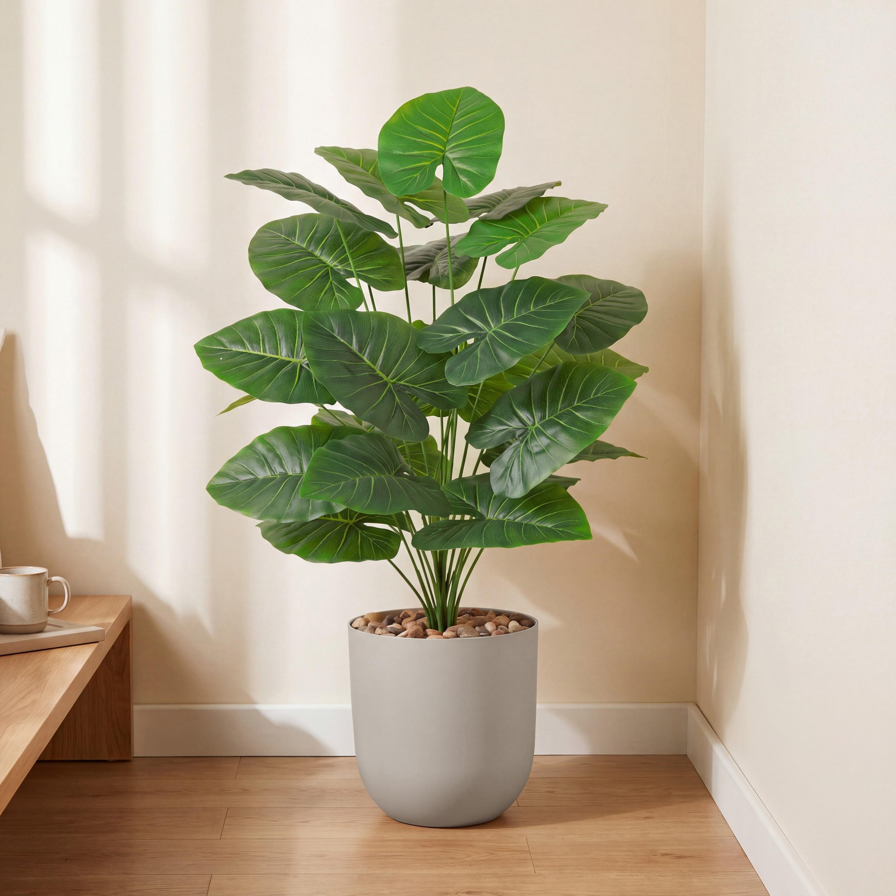 نبات صناعي بأوراق أذن الفيل في أصيص من ماريا هومز-household-gardenandoutdoor-artificialflowersandplants-flowers-image-1