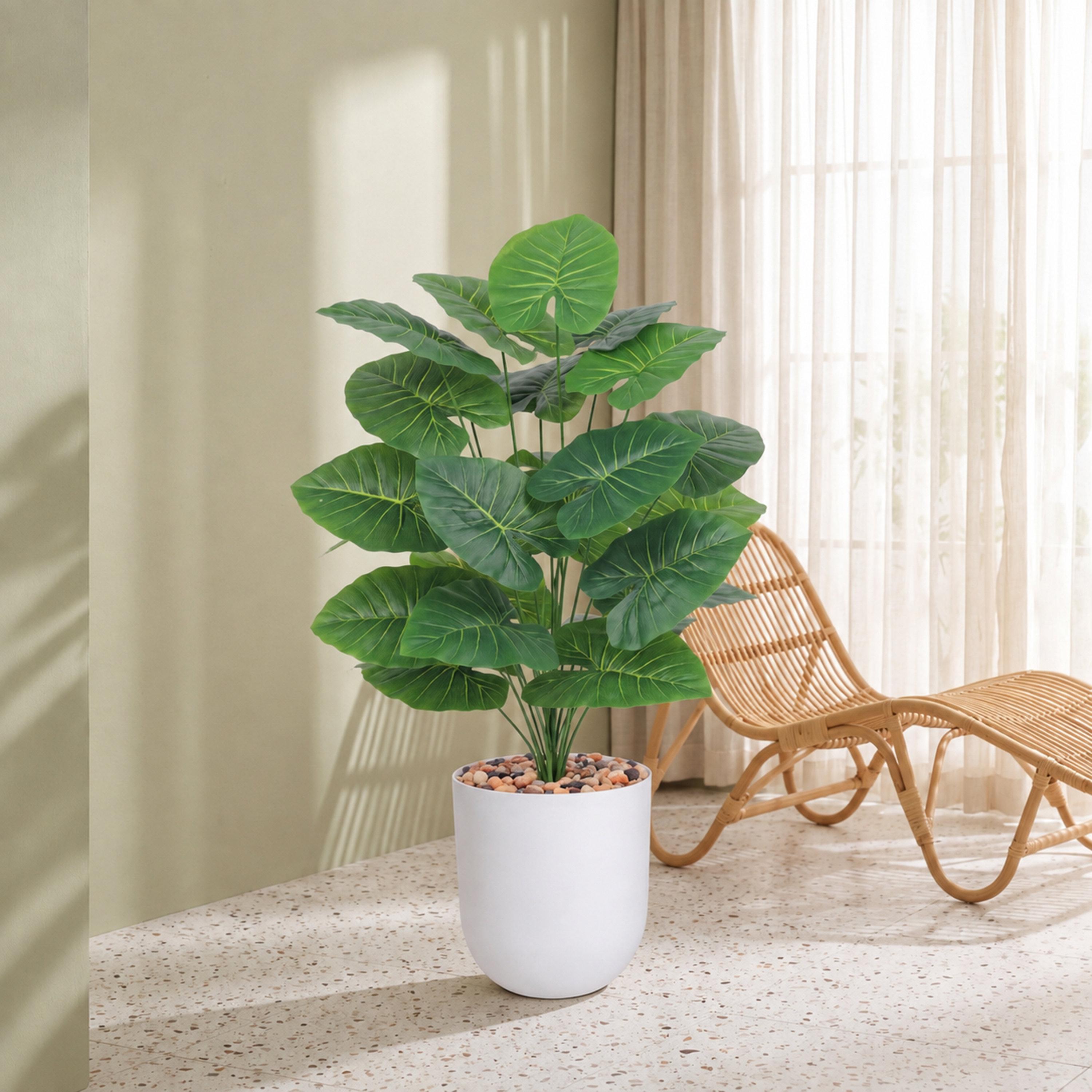 Maria Homes Potted Artificial Elephant Ear Plant-household-gardenandoutdoor-artificialflowersandplants-flowers-image-1