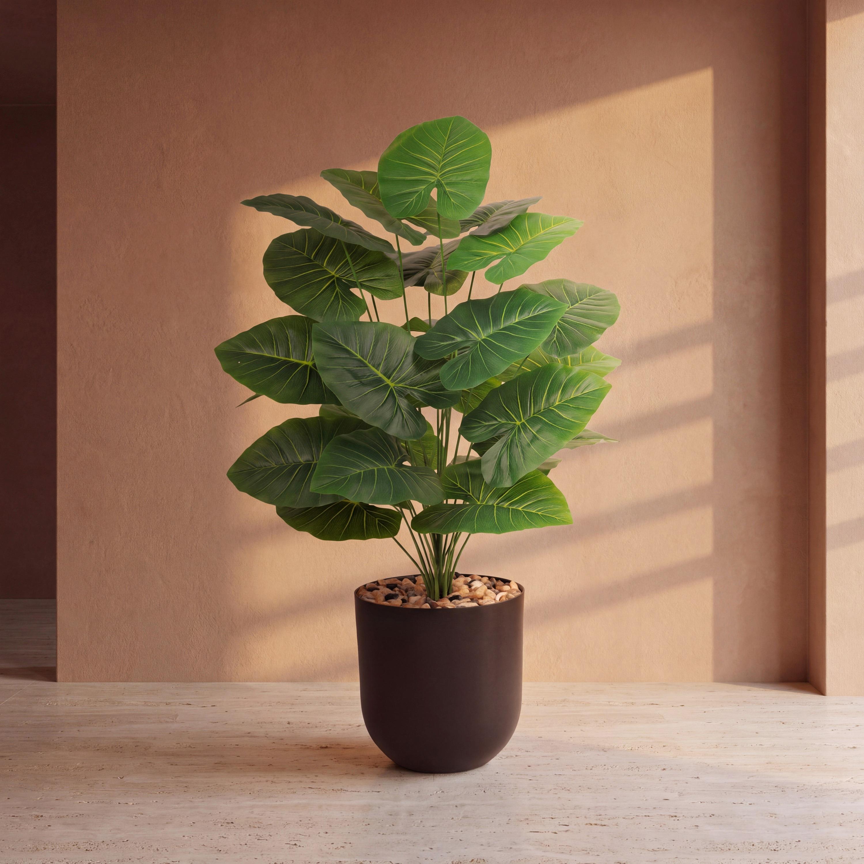 نبات صناعي بأوراق أذن الفيل في أصيص من ماريا هومز-household-gardenandoutdoor-artificialflowersandplants-flowers-image-1