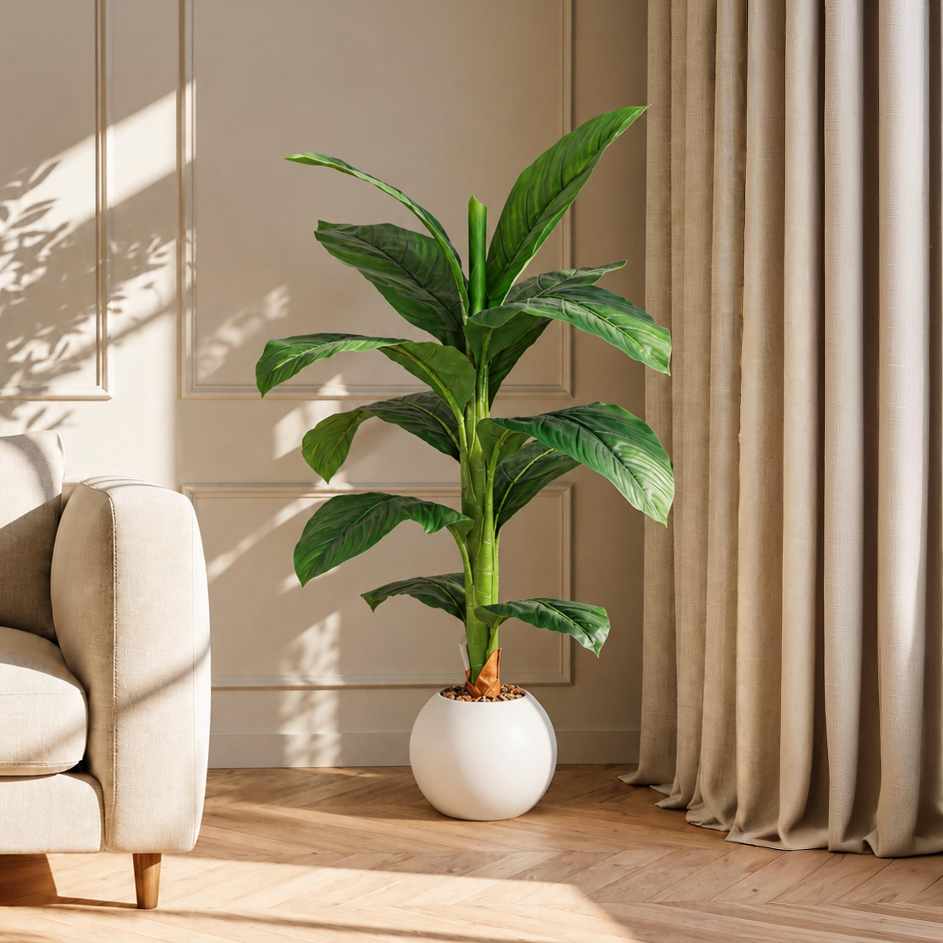 نبتة أوراق صناعية بأصيص من ماريا هومز-household-gardenandoutdoor-artificialflowersandplants-flowers-image-1