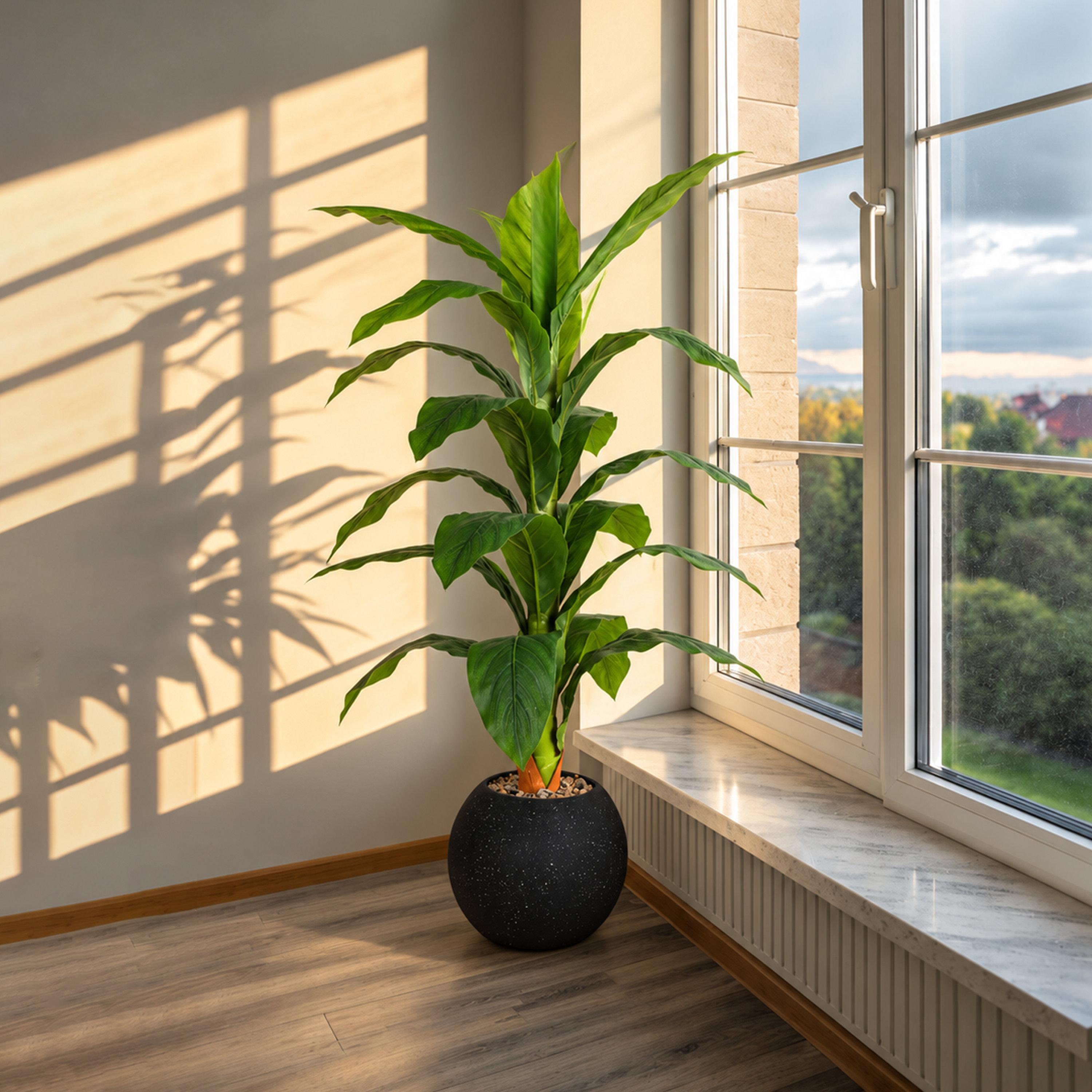 نبتة أوراق صناعية بأصيص من ماريا هومز-household-gardenandoutdoor-artificialflowersandplants-flowers-image-1