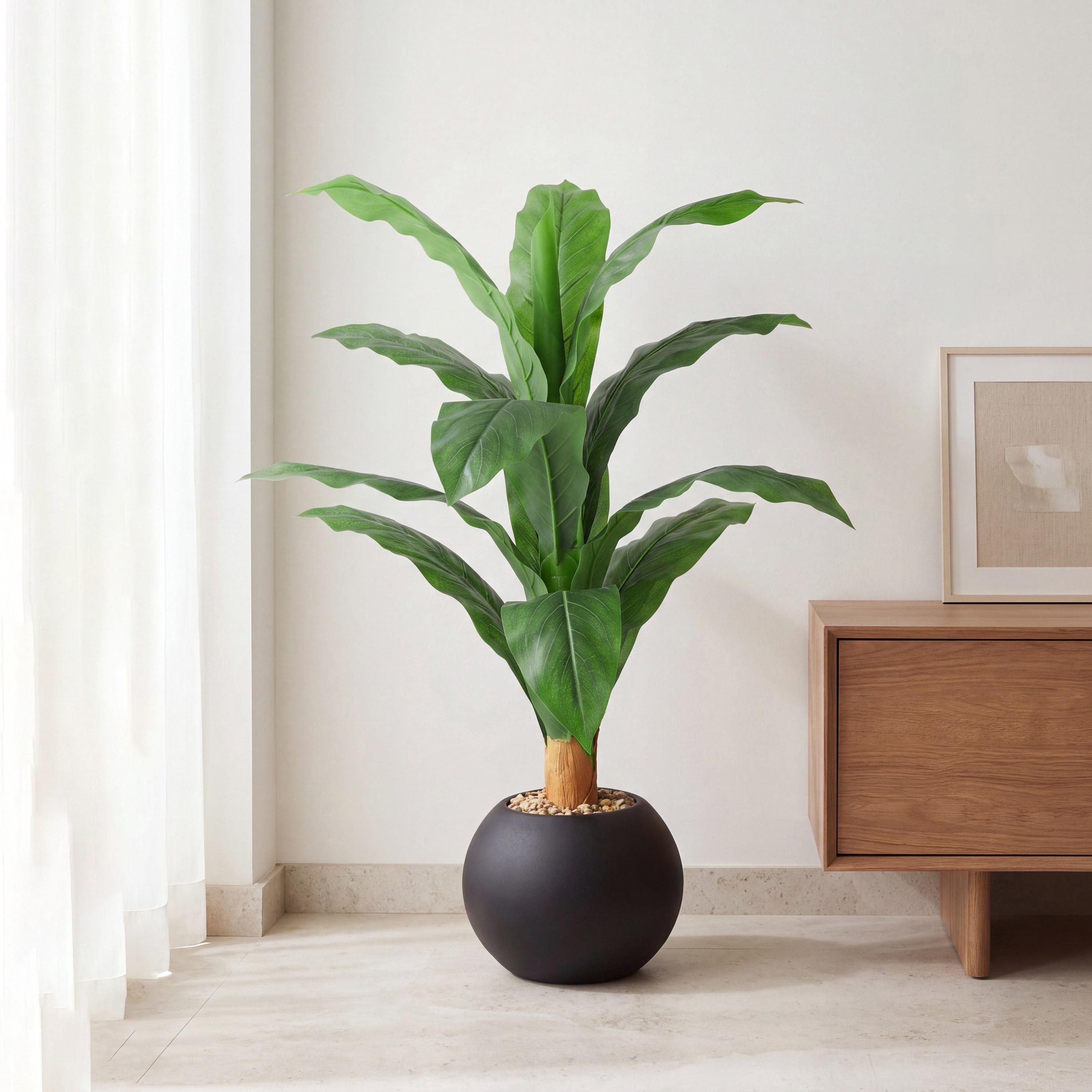 Maria Homes Potted Artificial Leaf Plant-household-gardenandoutdoor-artificialflowersandplants-flowers-image-1