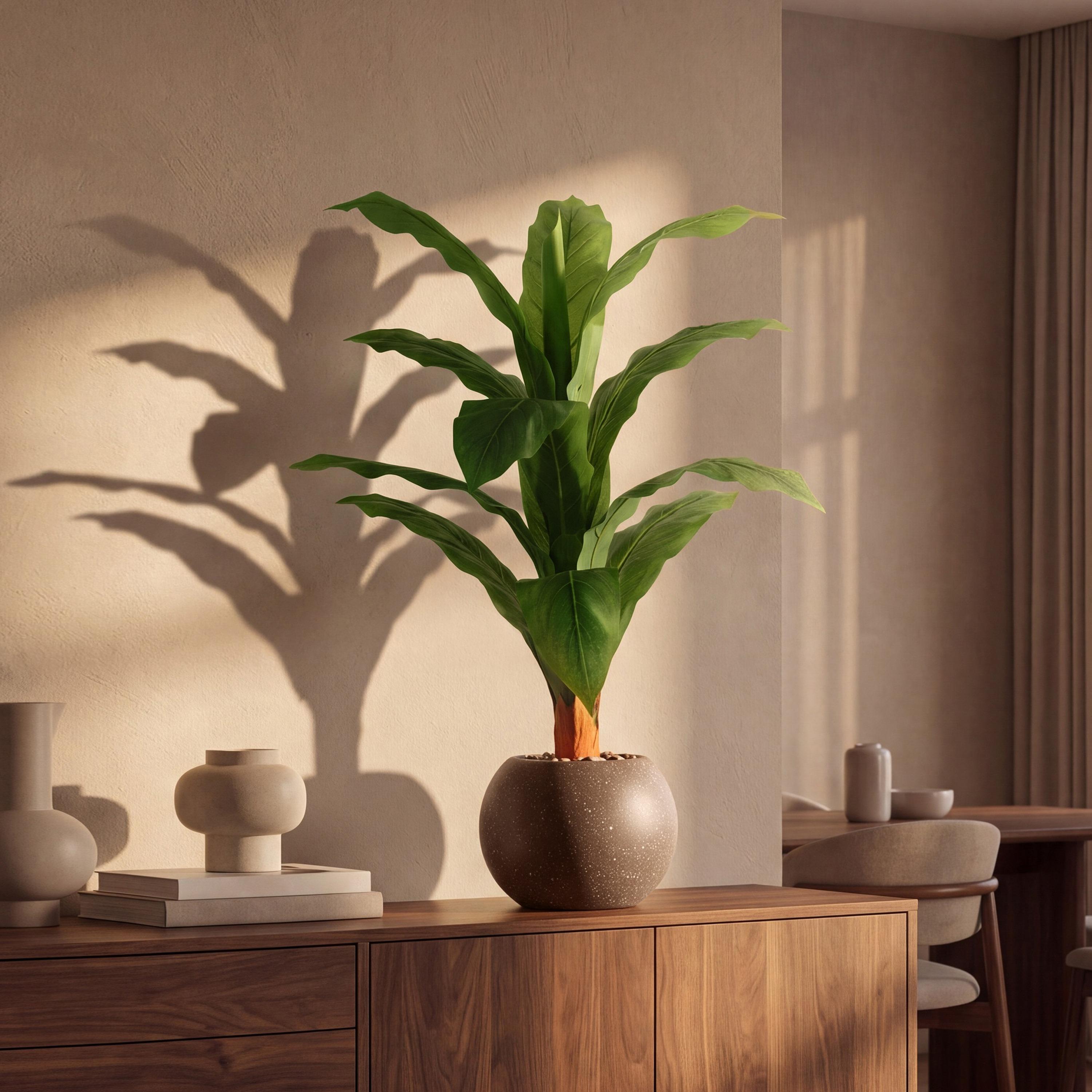Maria Homes Potted Artificial Leaf Plant-household-gardenandoutdoor-artificialflowersandplants-flowers-image-1