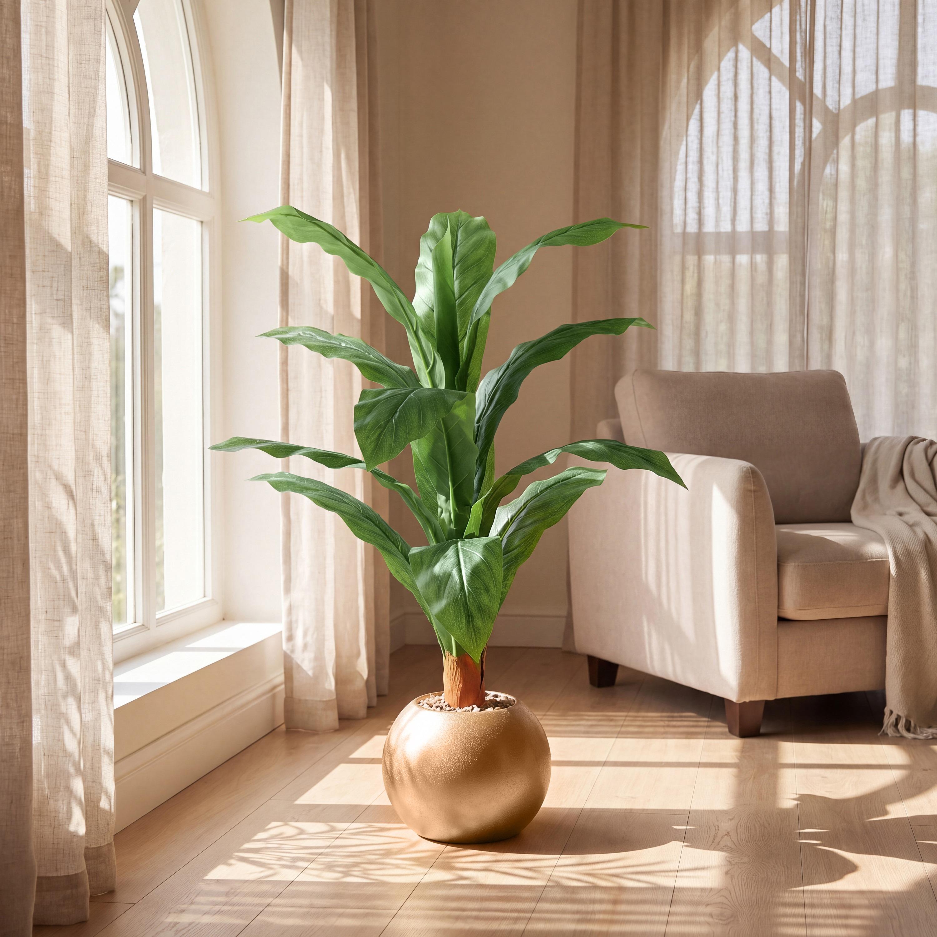 Maria Homes Potted Artificial Leaf Plant-household-gardenandoutdoor-artificialflowersandplants-flowers-image-1