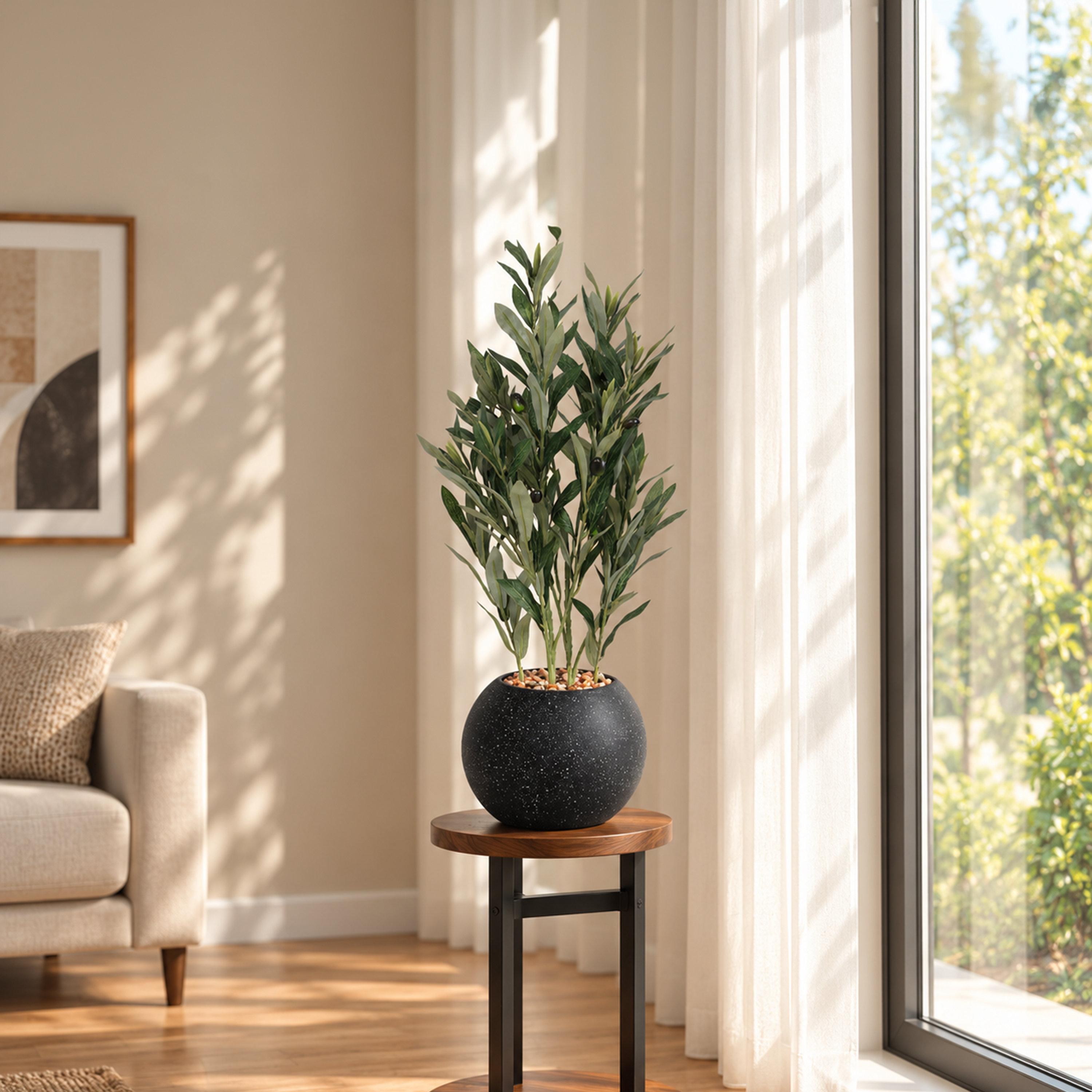 نبتة زيتون صناعية في أصيص من ماريا هومز-household-gardenandoutdoor-artificialflowersandplants-flowers-image-1