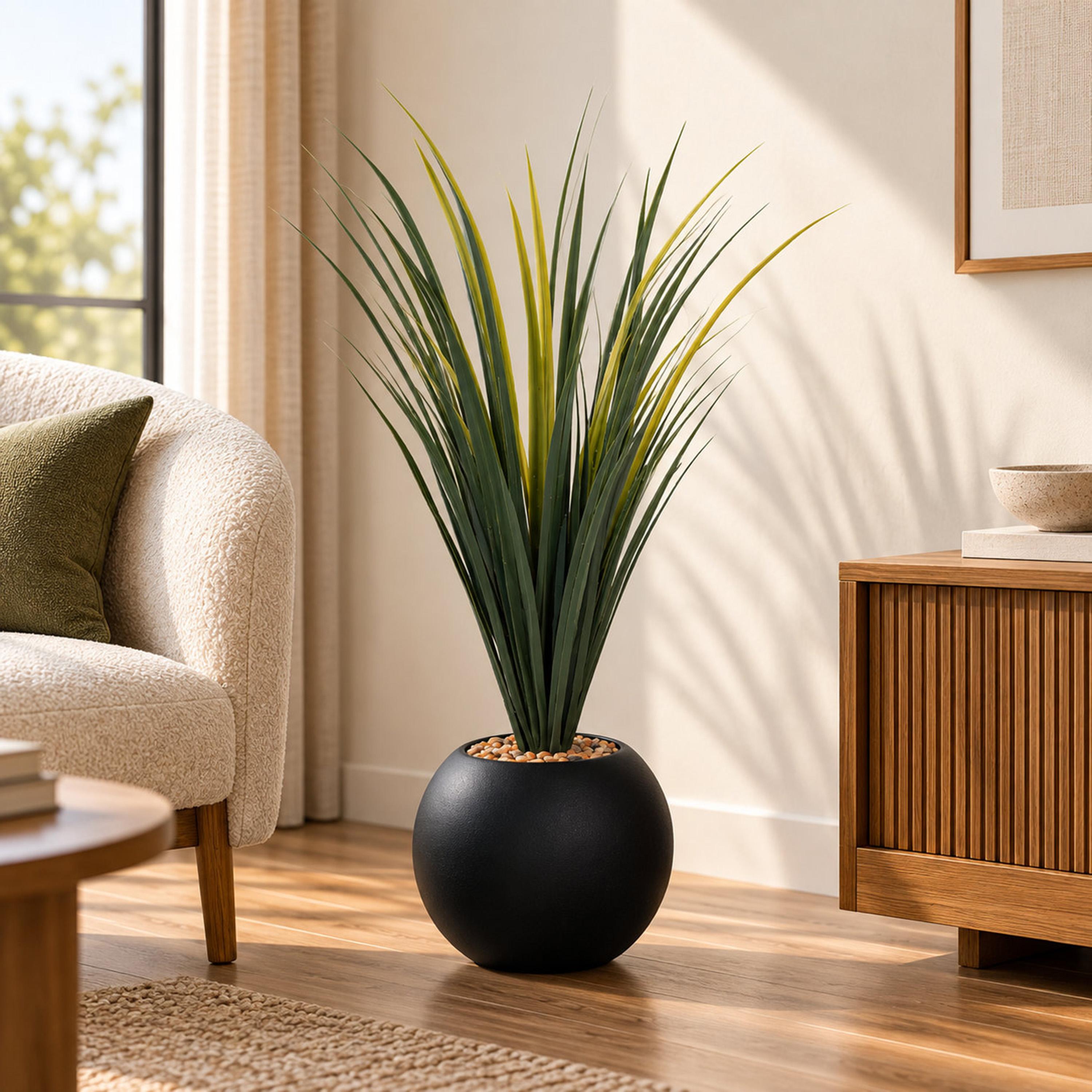 Maria Homes Black Potted Artificial Succulent Plant-household-gardenandoutdoor-artificialflowersandplants-flowers-image-1
