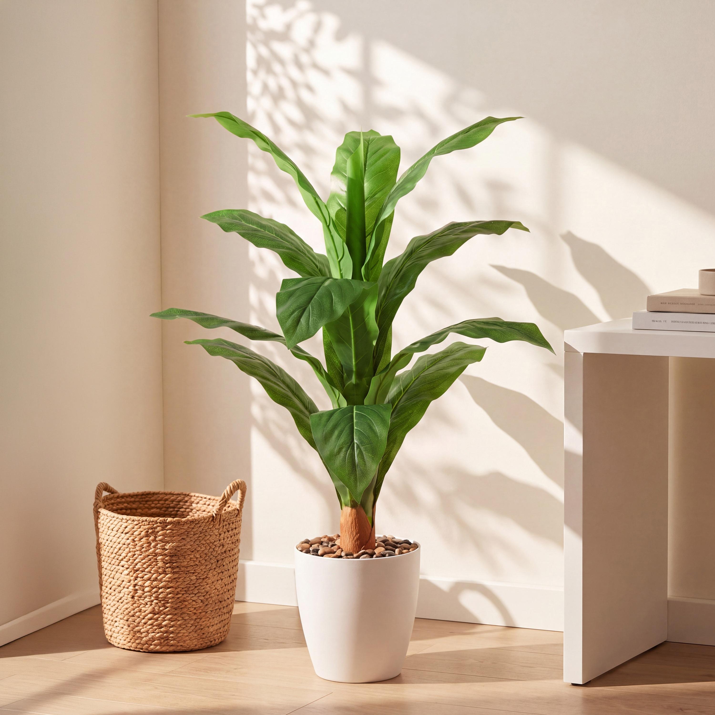 Maria Homes Potted Artificial Leaf Plant-household-gardenandoutdoor-artificialflowersandplants-flowers-image-1