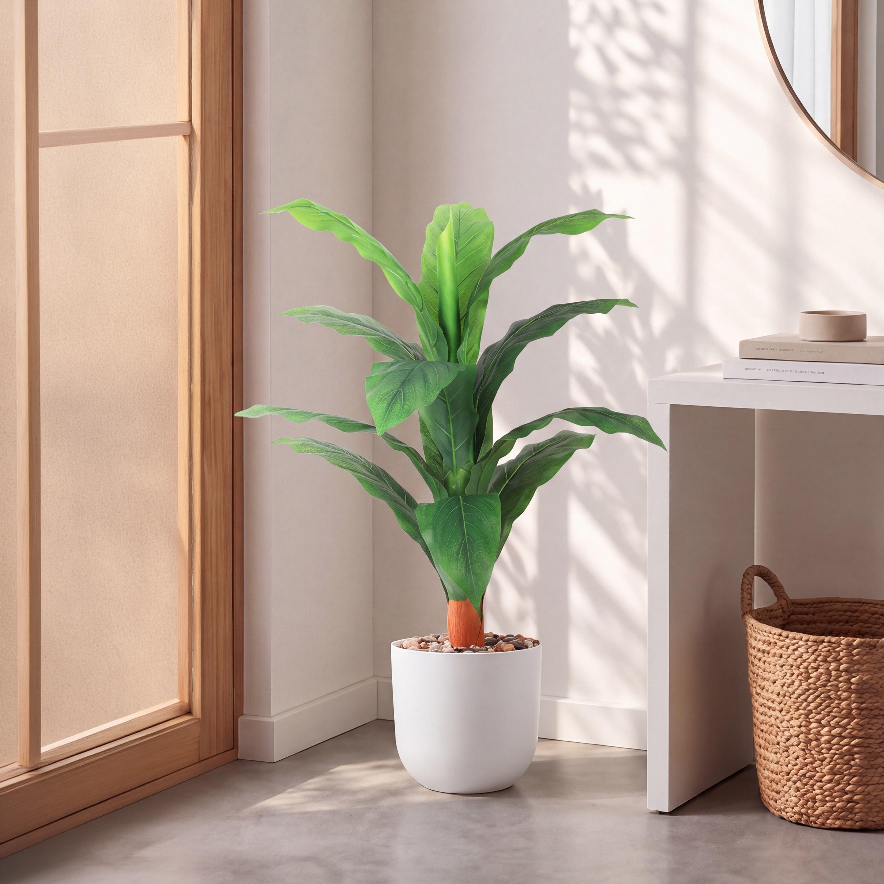 Maria Homes Potted Artificial Leaf Plant-household-gardenandoutdoor-artificialflowersandplants-flowers-image-1