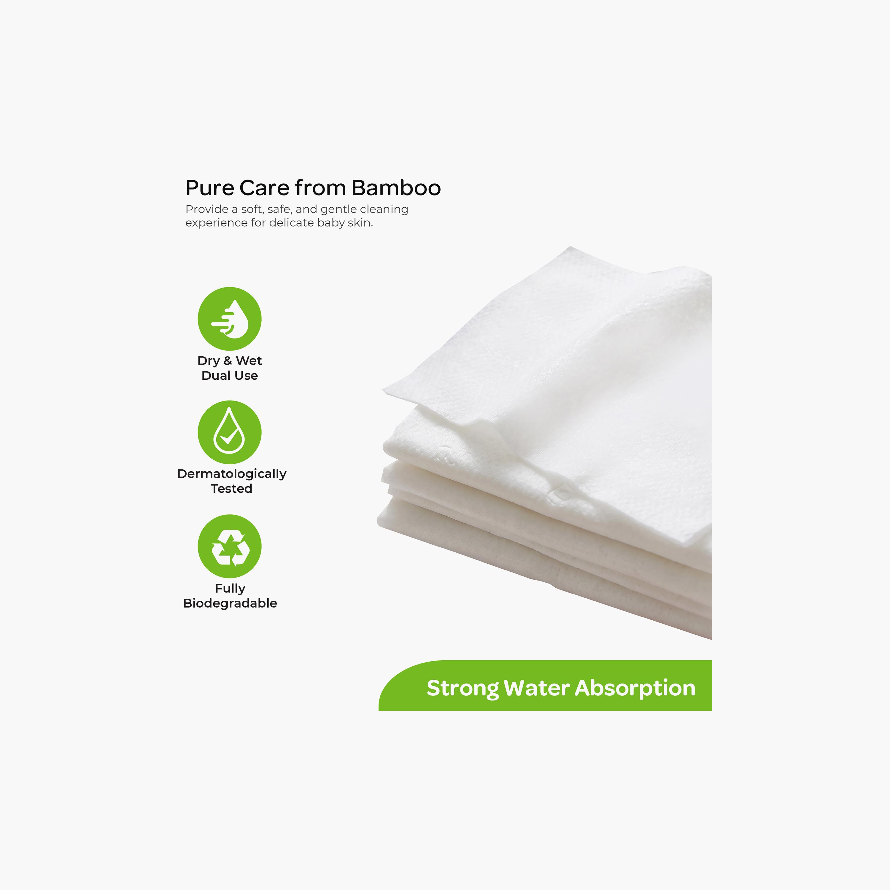 مناديل بامبو 2 في 1 جافة ومبللة 200 قطعة من مون-baby-diapering-babywipes-image-12