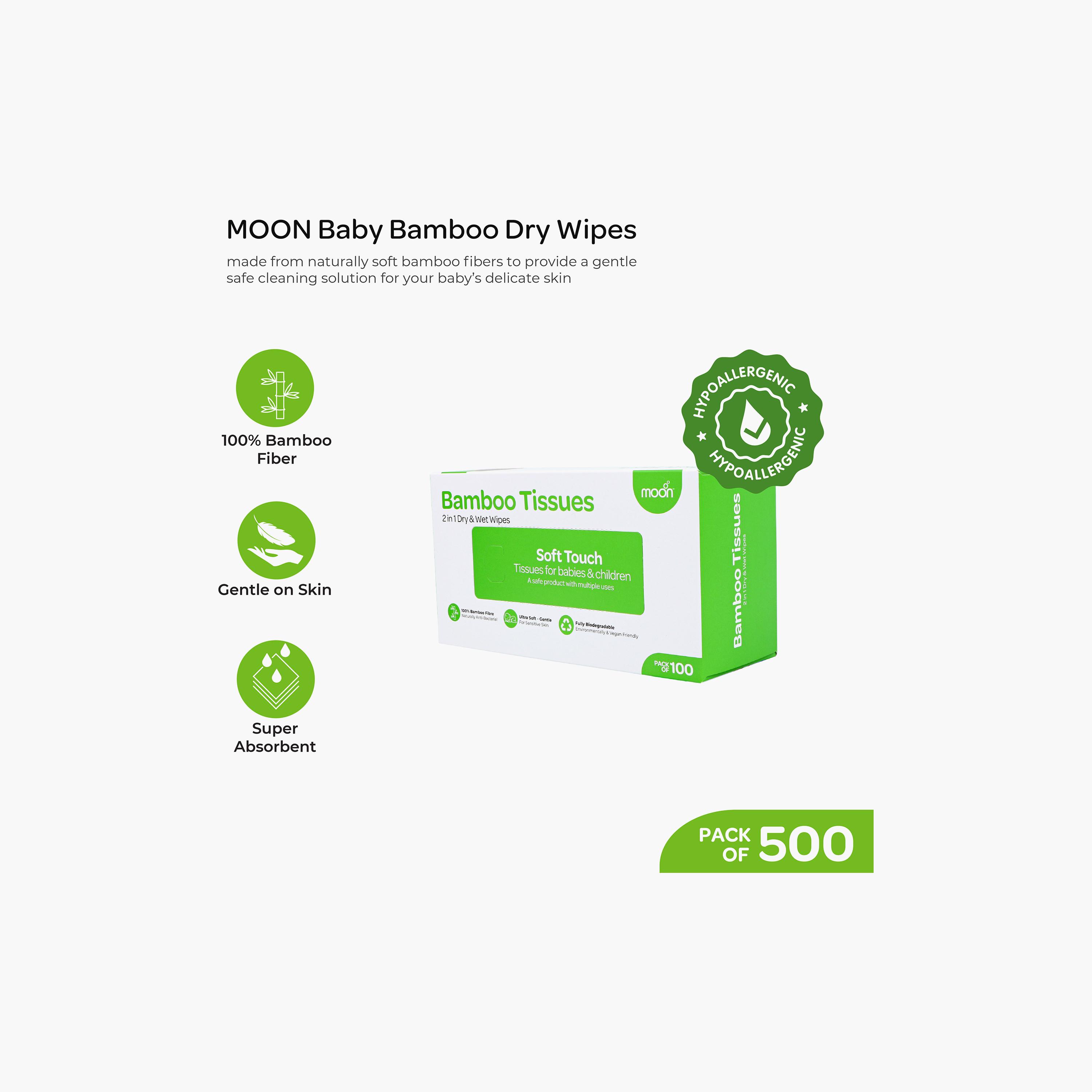مناديل بامبو 2 في 1 جافة ومبللة 500 قطعة من مون-baby-diapering-babywipes-image-3
