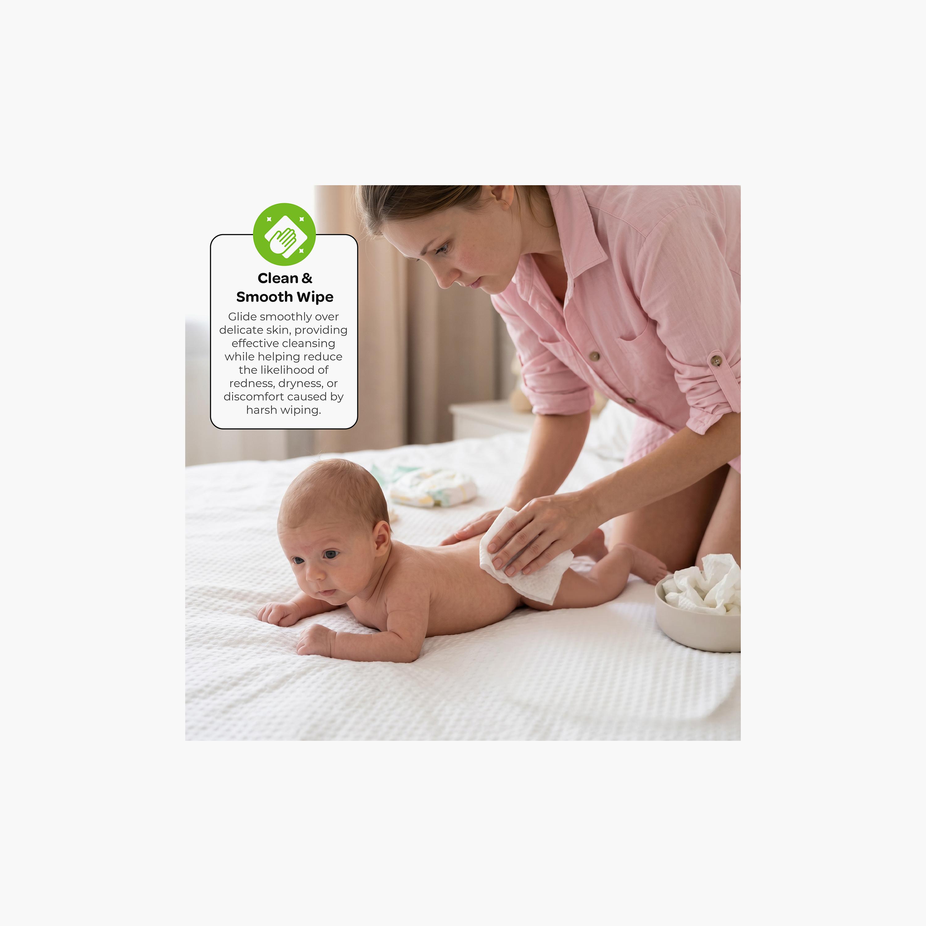 مناديل بامبو 2 في 1 جافة ومبللة 500 قطعة من مون-baby-diapering-babywipes-image-6