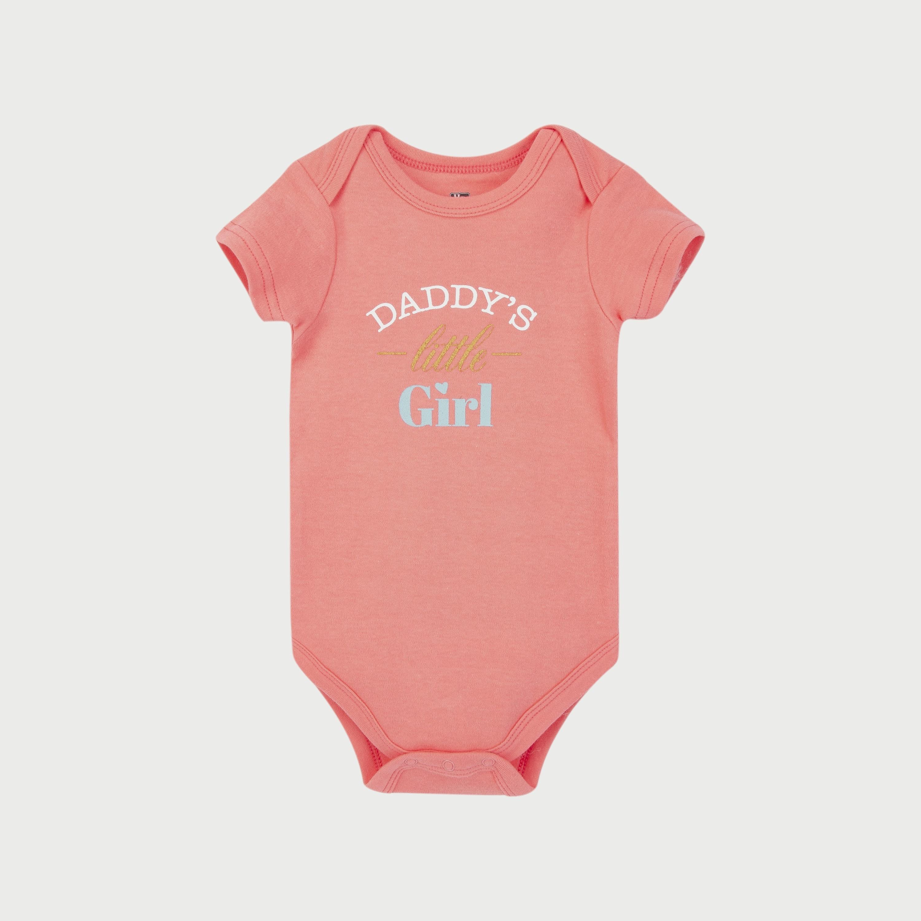 Hudson Baby Bodysuit 3-Piece Set, Short Sleeve, Daddys Girl-baby-girls-clothing-bodysuits-image-2