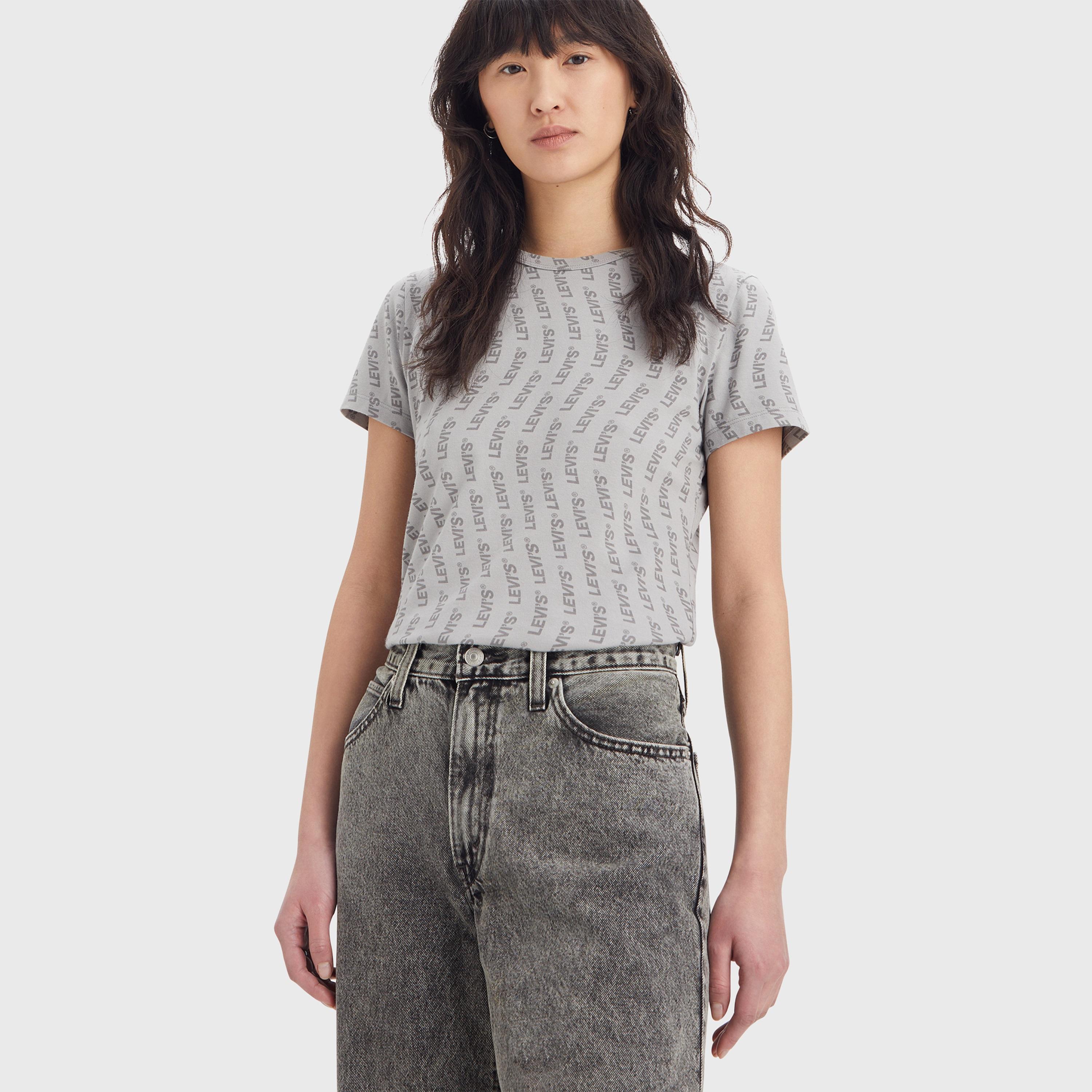 تيشيرت ليفايز بأكمام قصيرة وياقة دائرية مع مونوجرام-women-clothing-tshirts-image-2