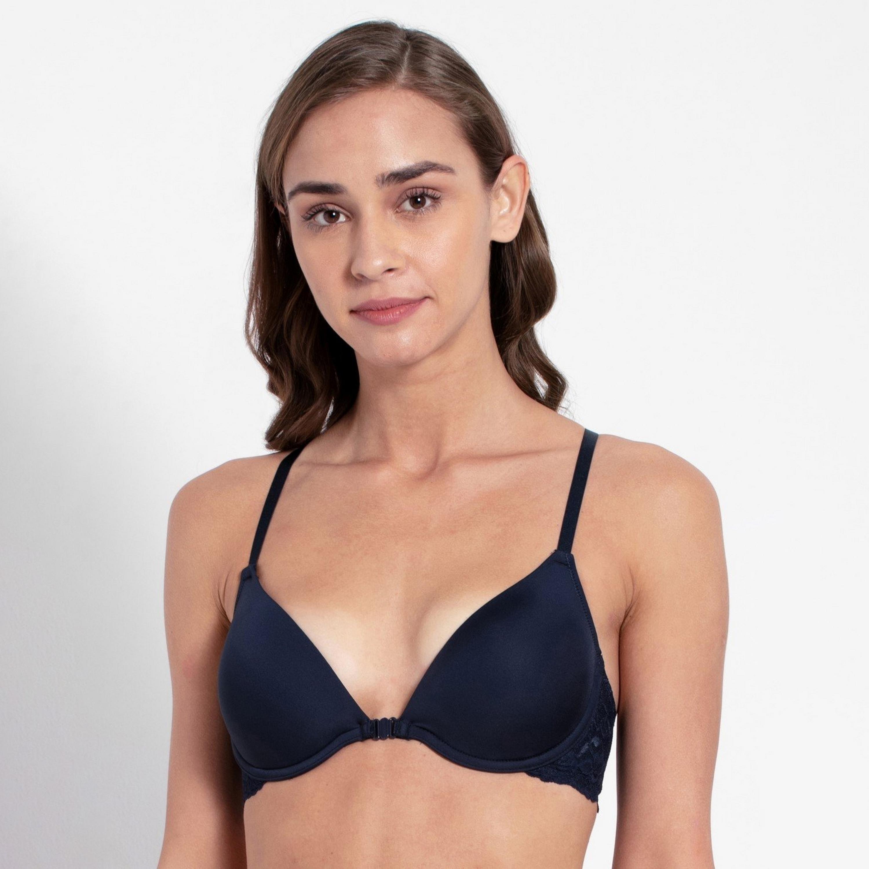 Jockey Lace Padded Wired Women's Front-Open T-Shirt Bra-women-clothing-lingerie-bras-image-1