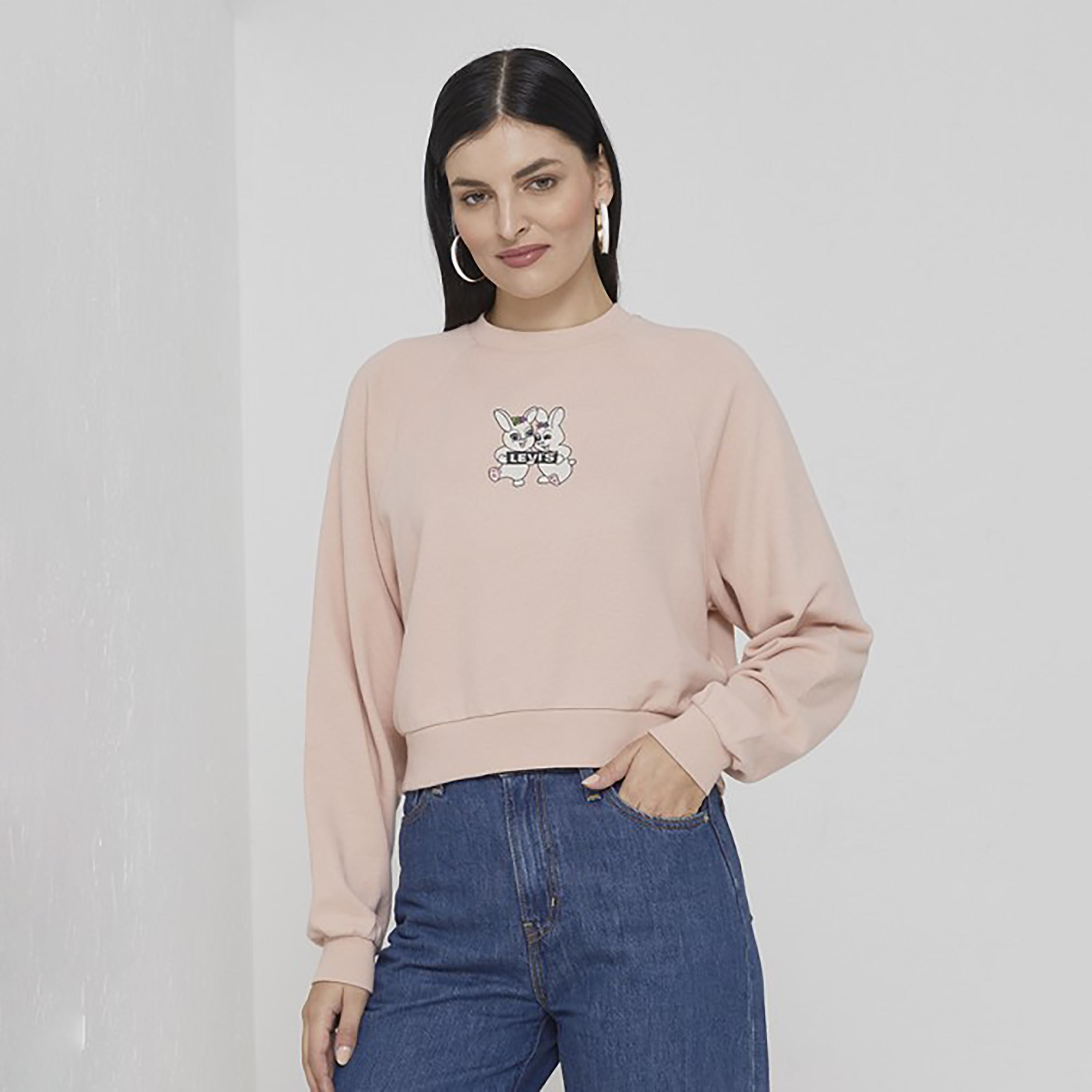 سويت شيرت من ليفايز بأكمام راجلان وياقة مستديرة ذات مطبوع-women-clothing-hoodiesandsweatshirts-hoodies-image-1