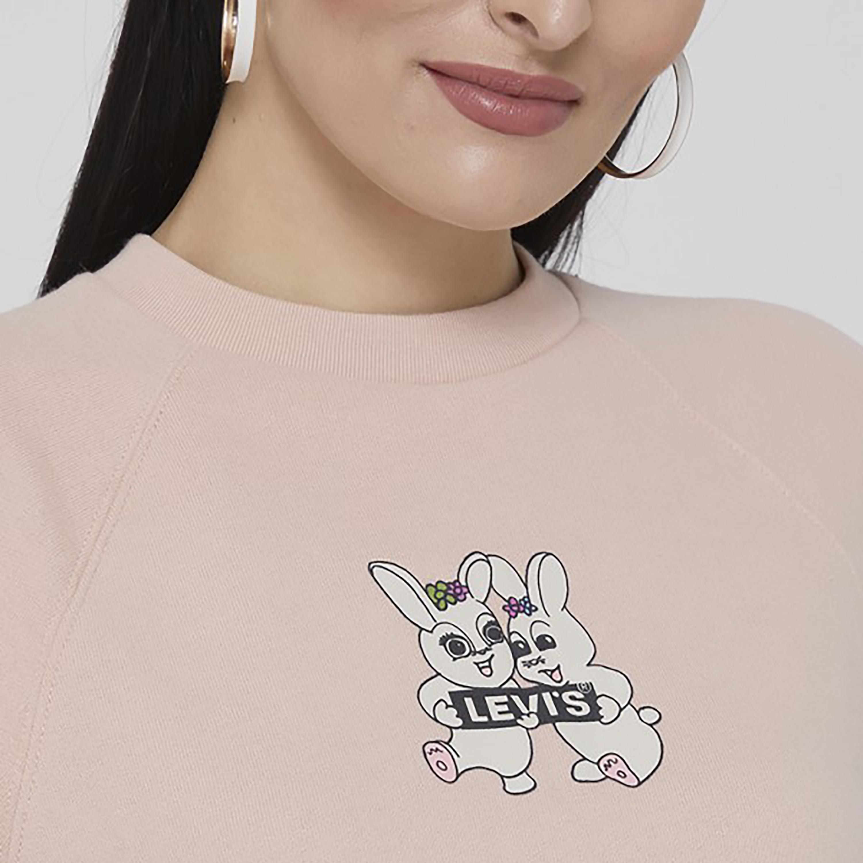 سويت شيرت من ليفايز بأكمام راجلان وياقة مستديرة ذات مطبوع-women-clothing-hoodiesandsweatshirts-hoodies-image-3