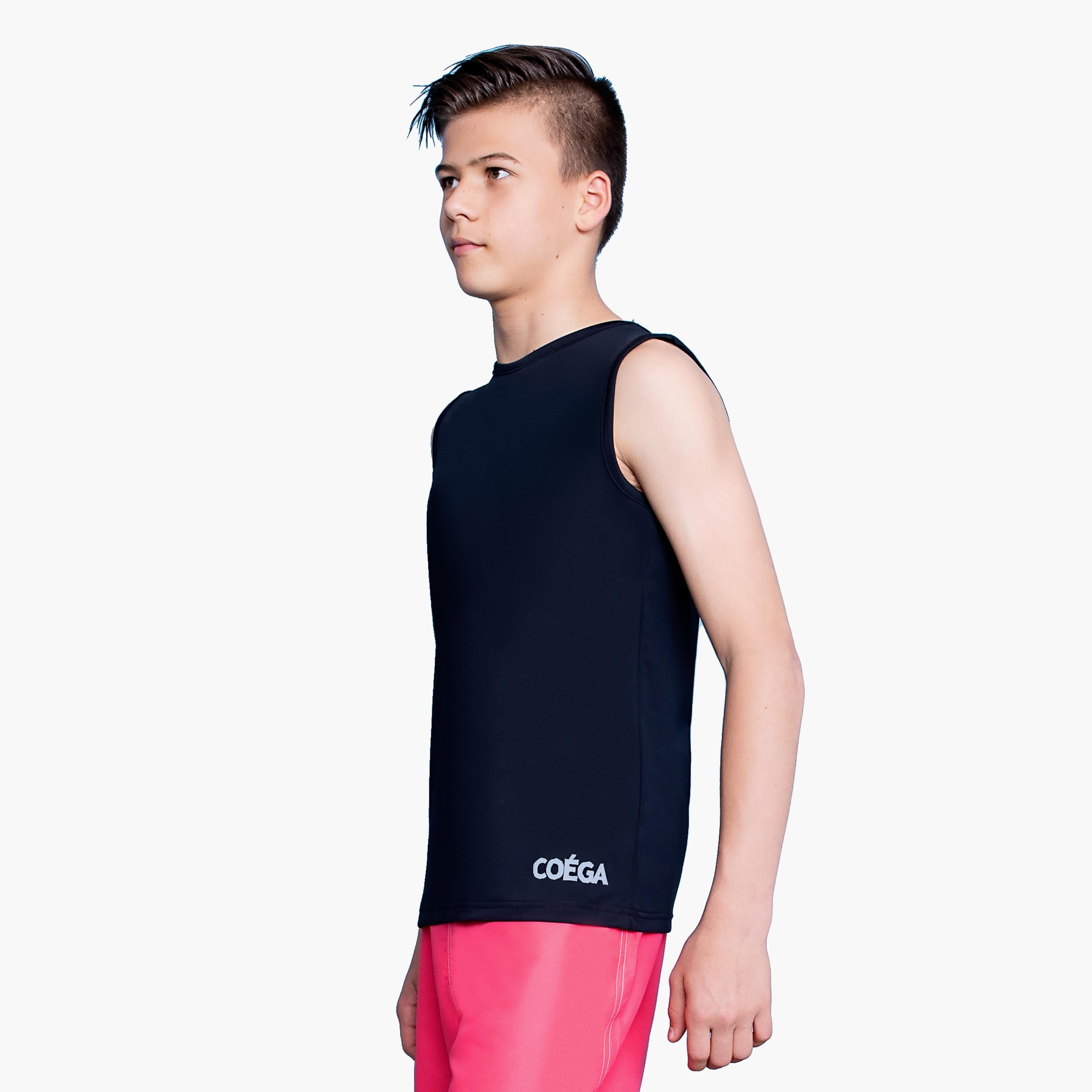 COEGA Sunwear Boys Youth Rashguard Sleeveless, Black-sports-gear-swimming-boy-image-2