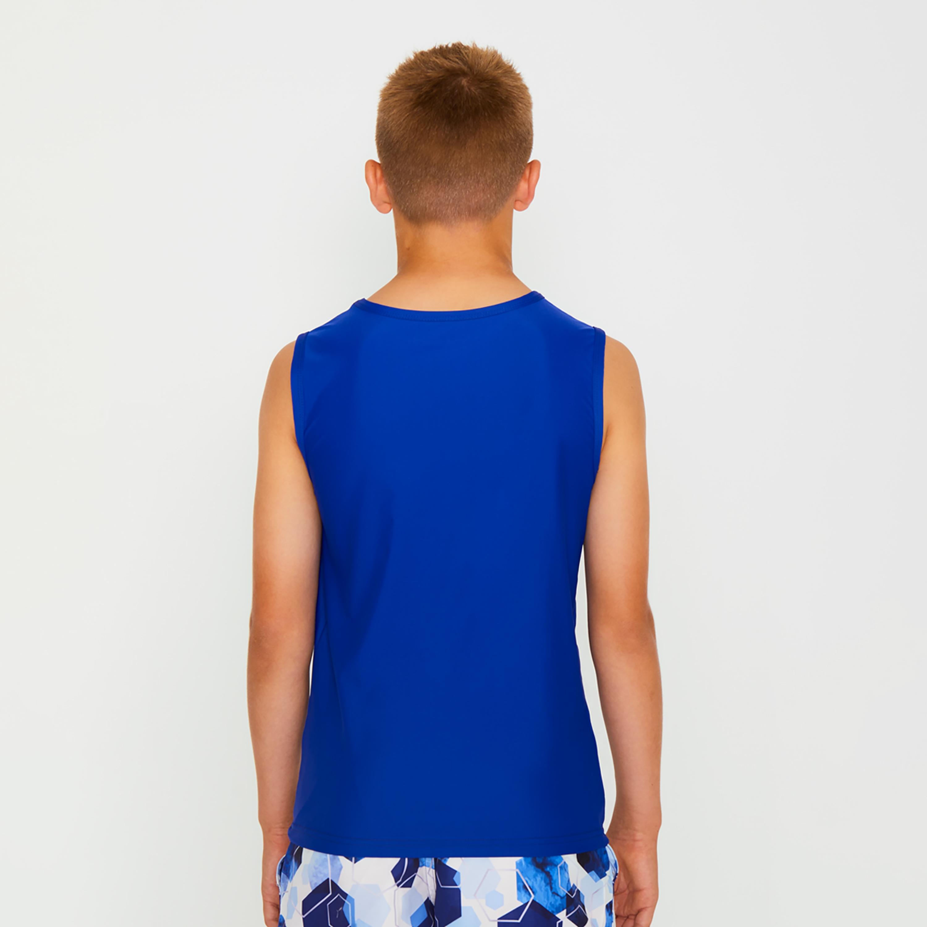 COEGA Sunwear Boys Youth Rashguard Sleeveless, Navy Watercolour Hexagons-sports-gear-swimming-boy-image-3
