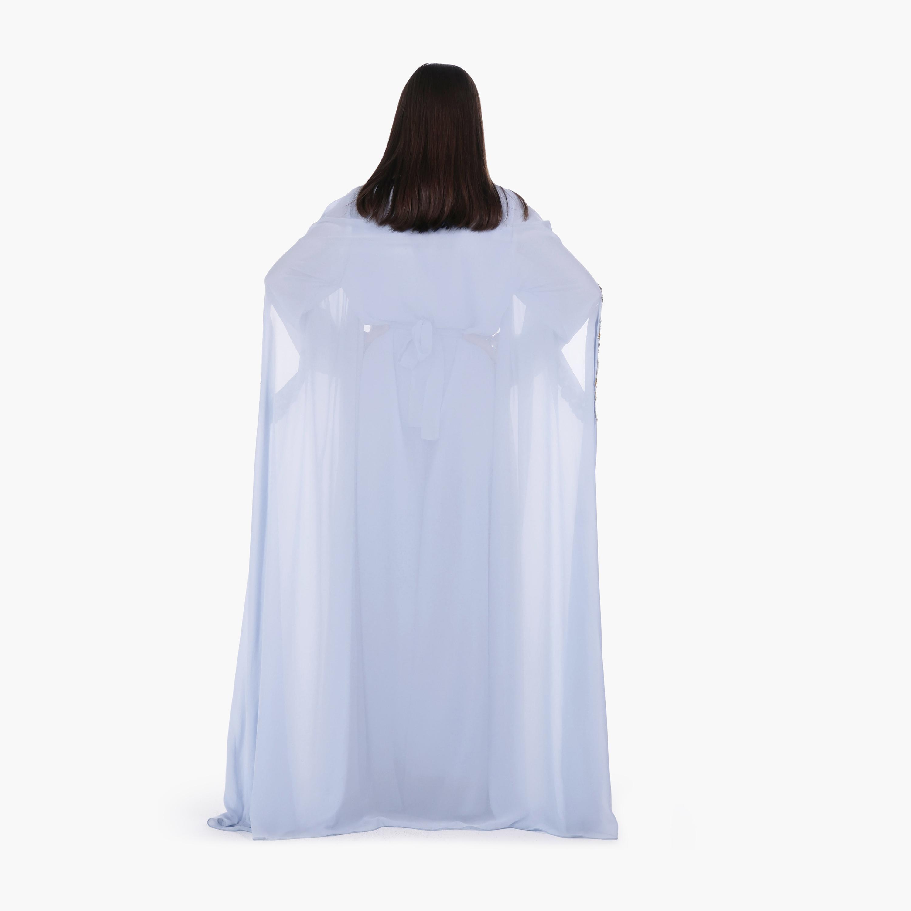 AL BENT AL SHARQIEH Embroidered Batwing Sleeves Crepe Women's Evening Kaftan Style Jalabiya-women-arabicclothing-jalabiyas-image-4