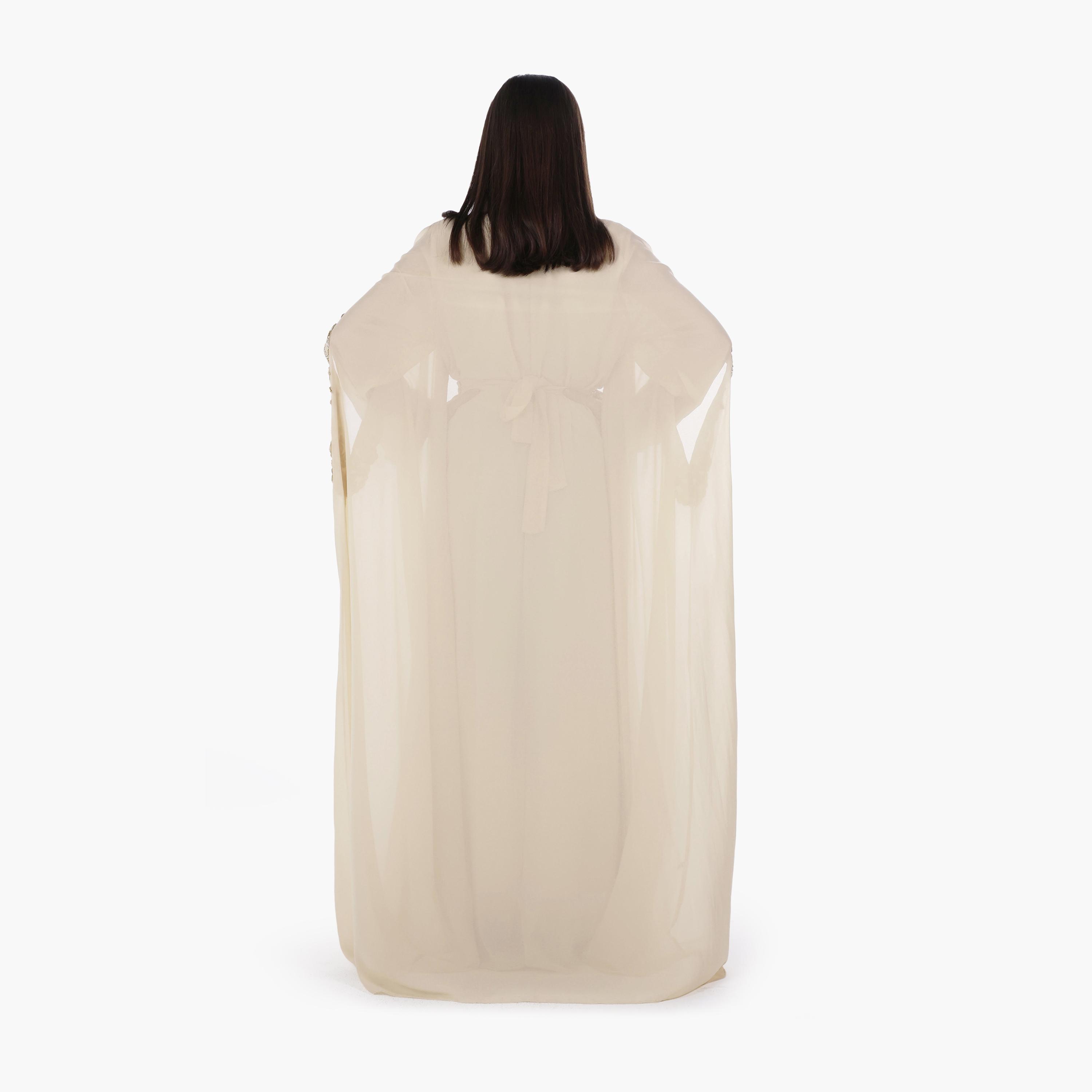 جلابية سهرة نسائية بأسلوب القفطان وأكمام خفاش وتطريز قماش كريب من البنت الشرقية-women-arabicclothing-jalabiyas-image-4