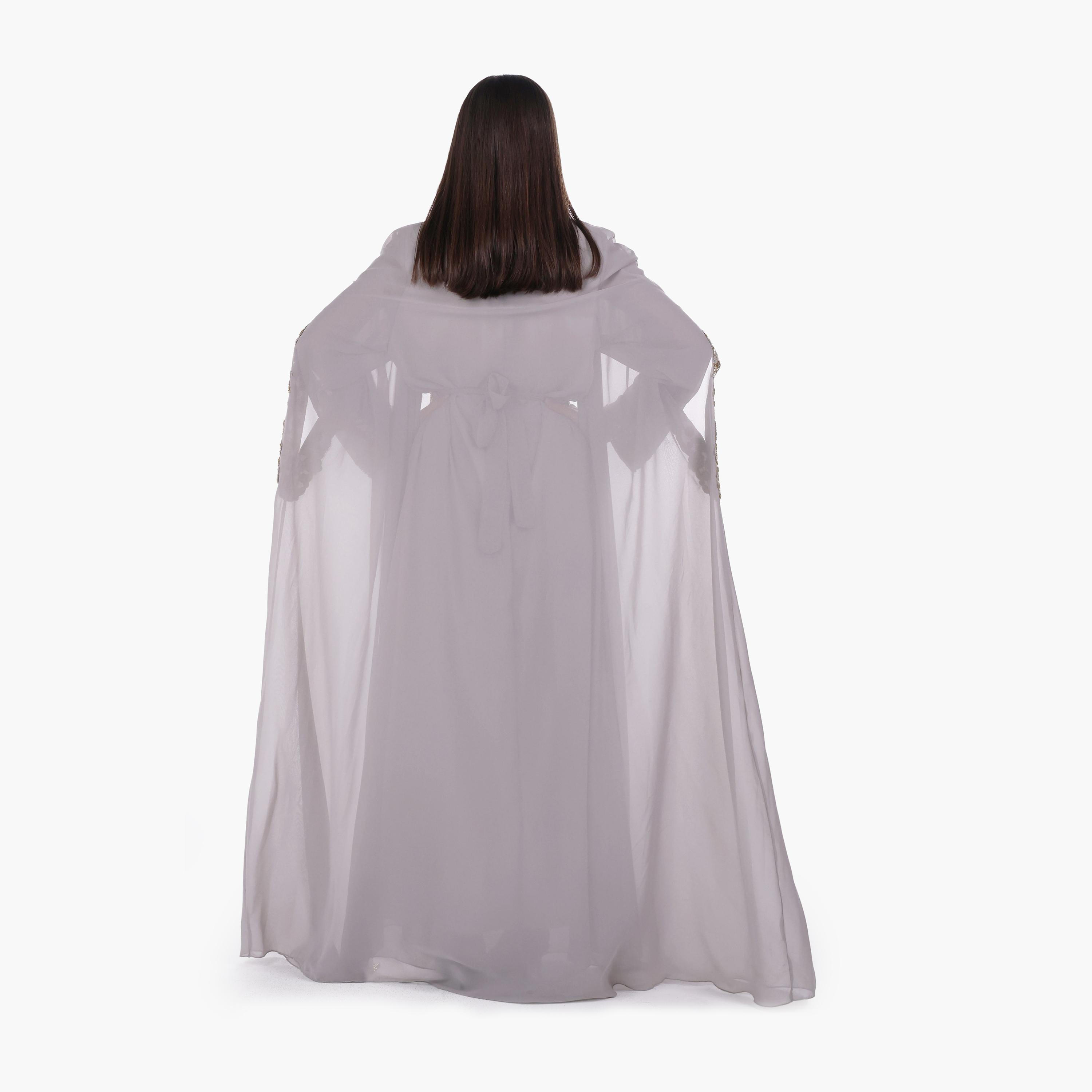 AL BENT AL SHARQIEH Embroidered Batwing Sleeves Crepe Women's Evening Kaftan Style Jalabiya-women-arabicclothing-jalabiyas-image-4