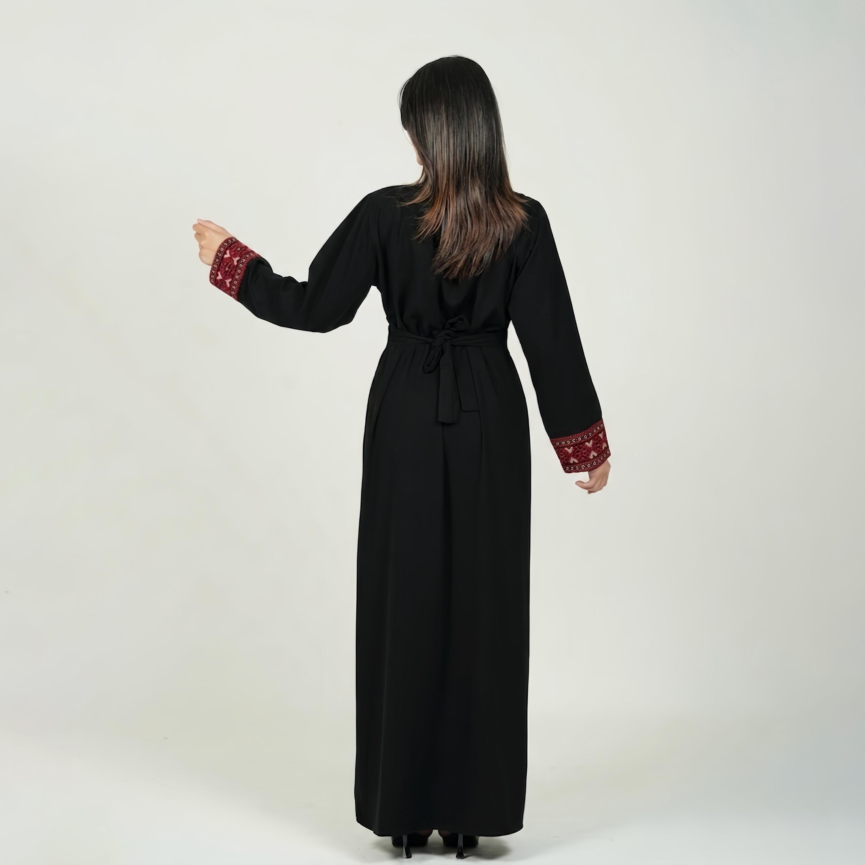 Al Bent Al Sharqieh Tatreez Embroidered Women's Evening Jalabiya with Belt-women-arabicclothing-jalabiyas-image-5