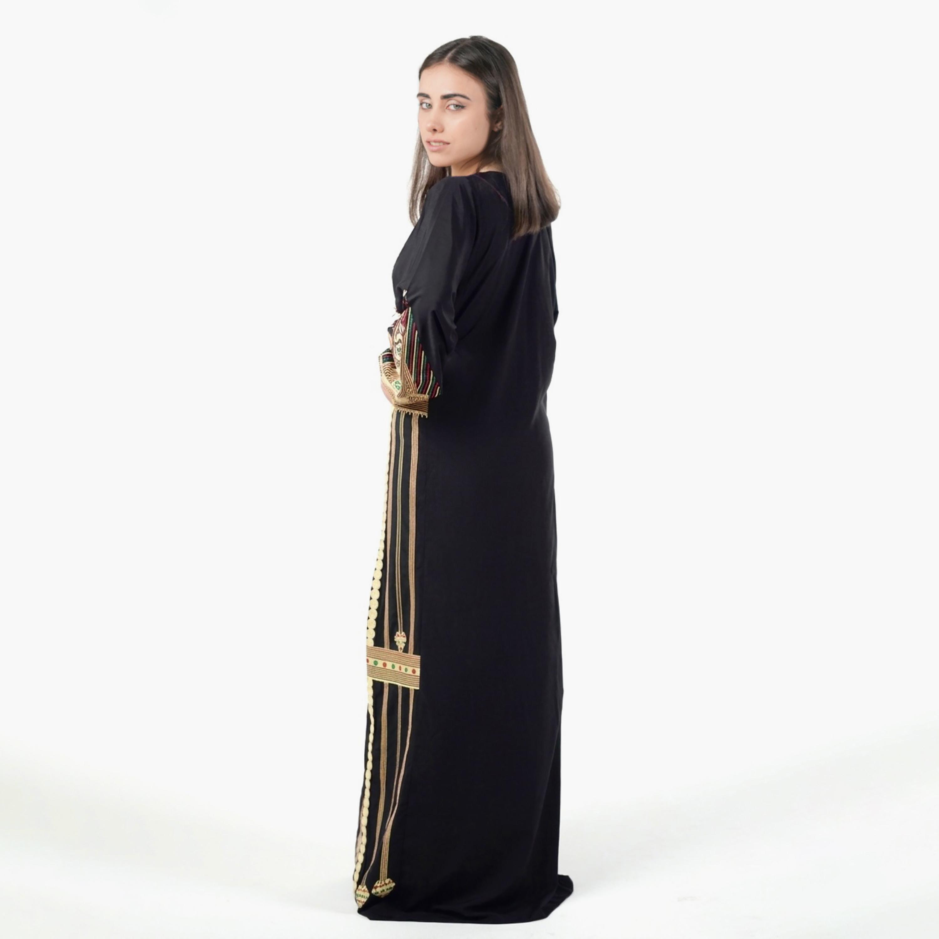 Al Bent Al Sharqieh Geometric Embroidered Women's Evening Jalabiya-women-arabicclothing-jalabiyas-image-4