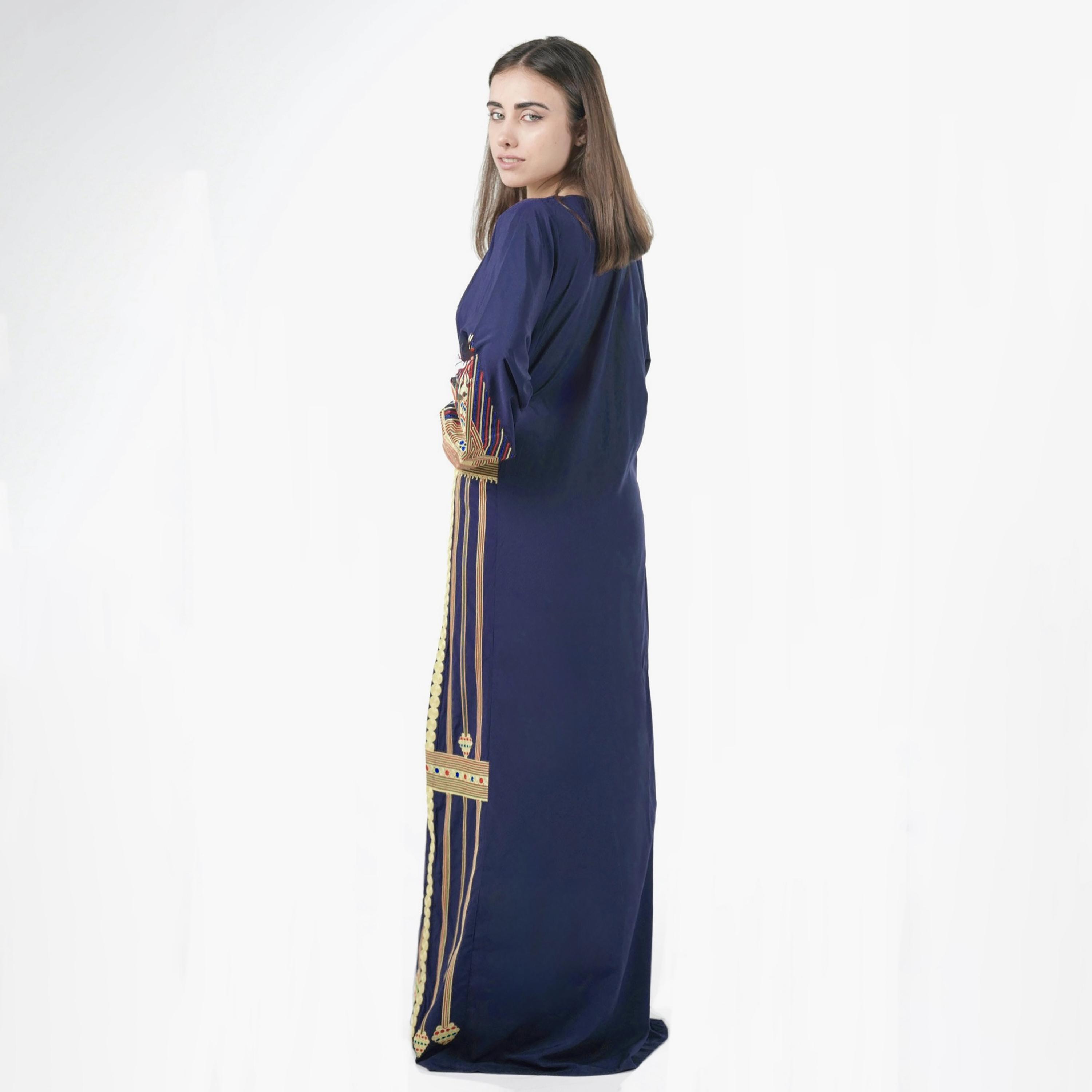 Al Bent Al Sharqieh Geometric Embroidered Women's Evening Jalabiya-women-arabicclothing-jalabiyas-image-3