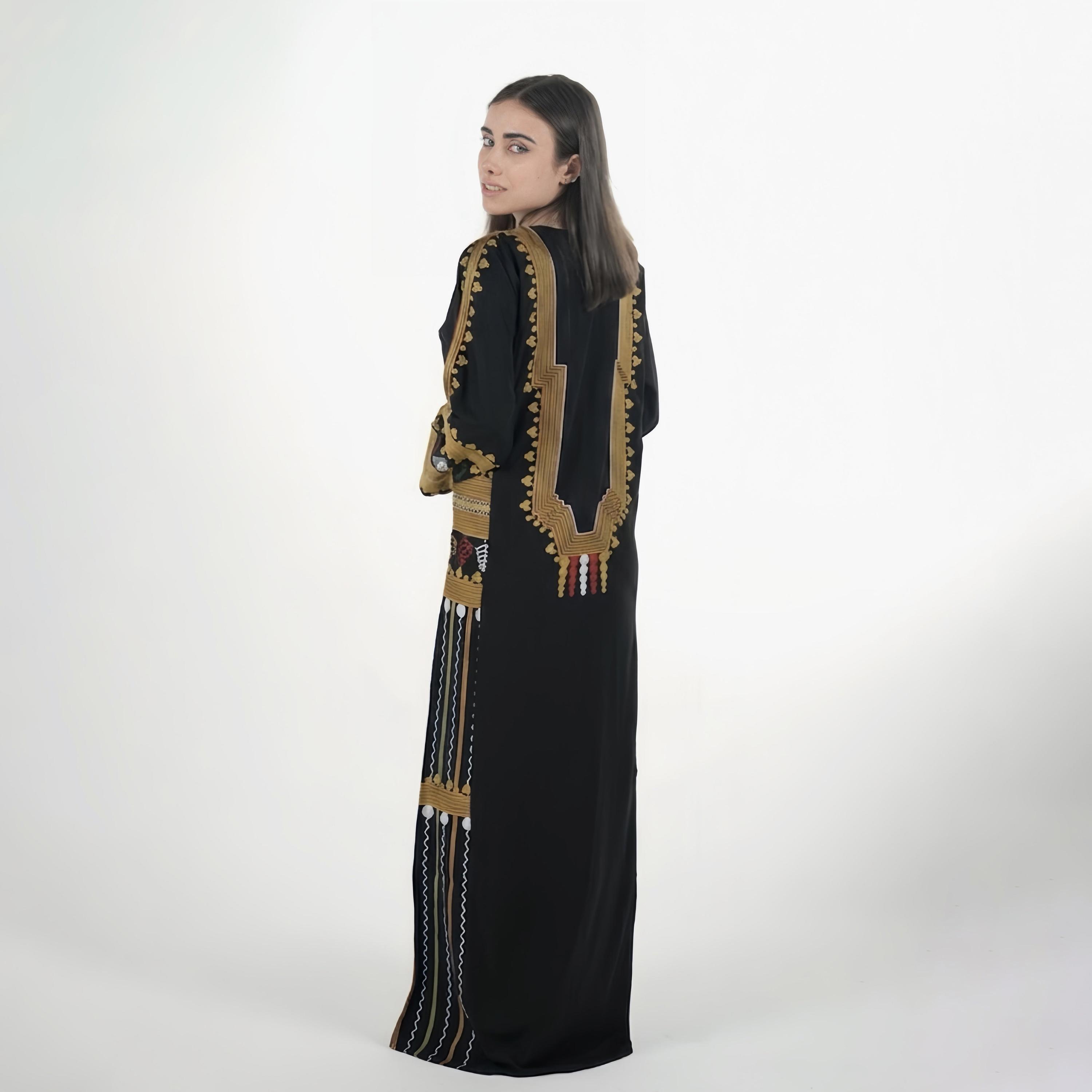 Al Bent Al Sharqieh Geometric Embroidered Women's Evening Jalabiya-women-arabicclothing-jalabiyas-image-4