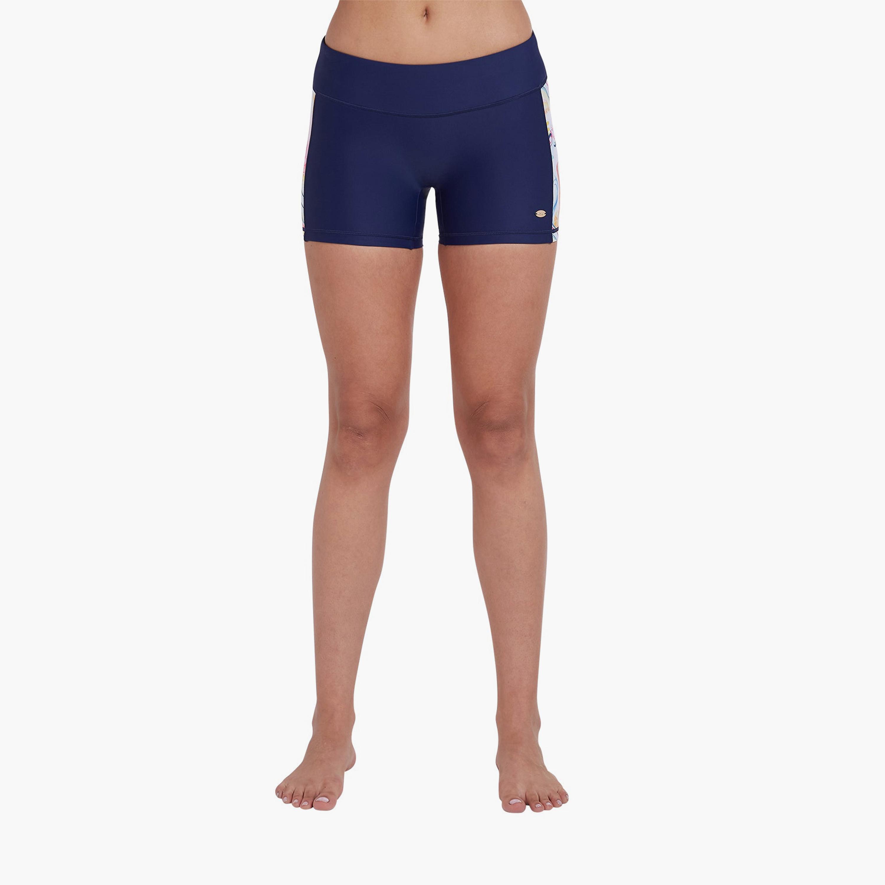 COEGA Women's Surf Swim Shorts, Blue Pink Marble-women-clothing-swimandbeach-beachwear-image-1