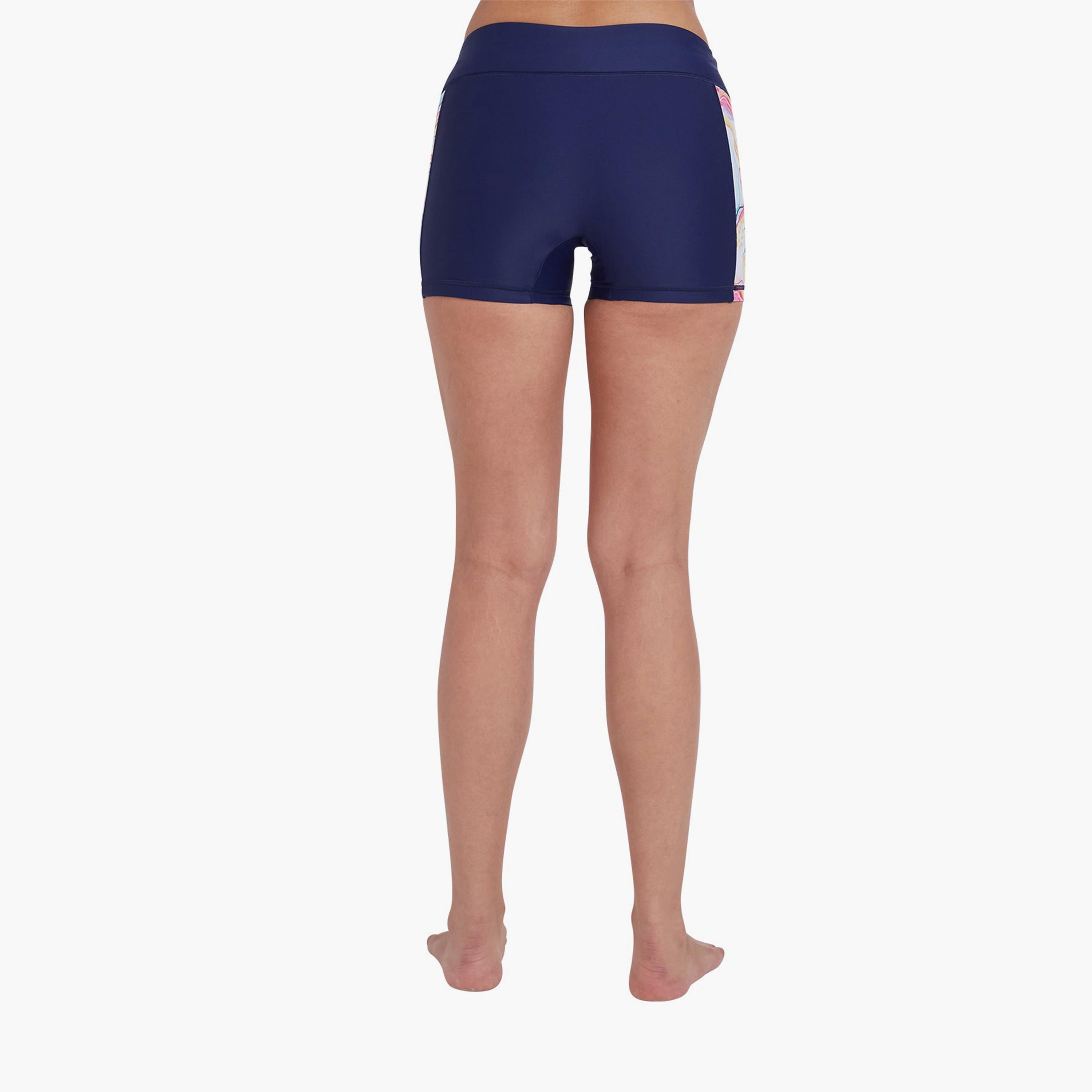 COEGA Women's Surf Swim Shorts, Blue Pink Marble-women-clothing-swimandbeach-beachwear-image-2