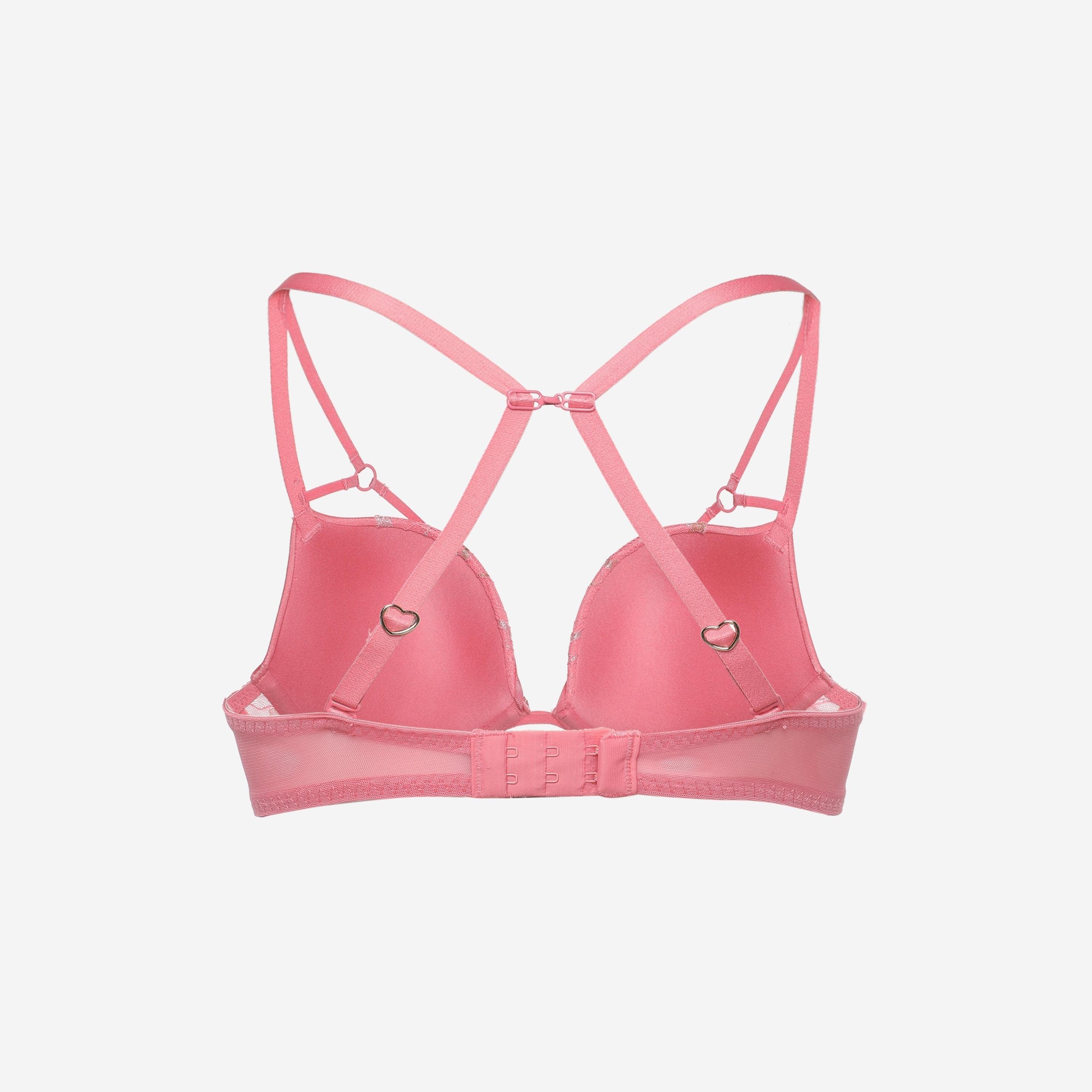 La Senza Gel Padded Non-Wired Coral Women's Plunge Bra-women-clothing-lingerie-bras-image-4