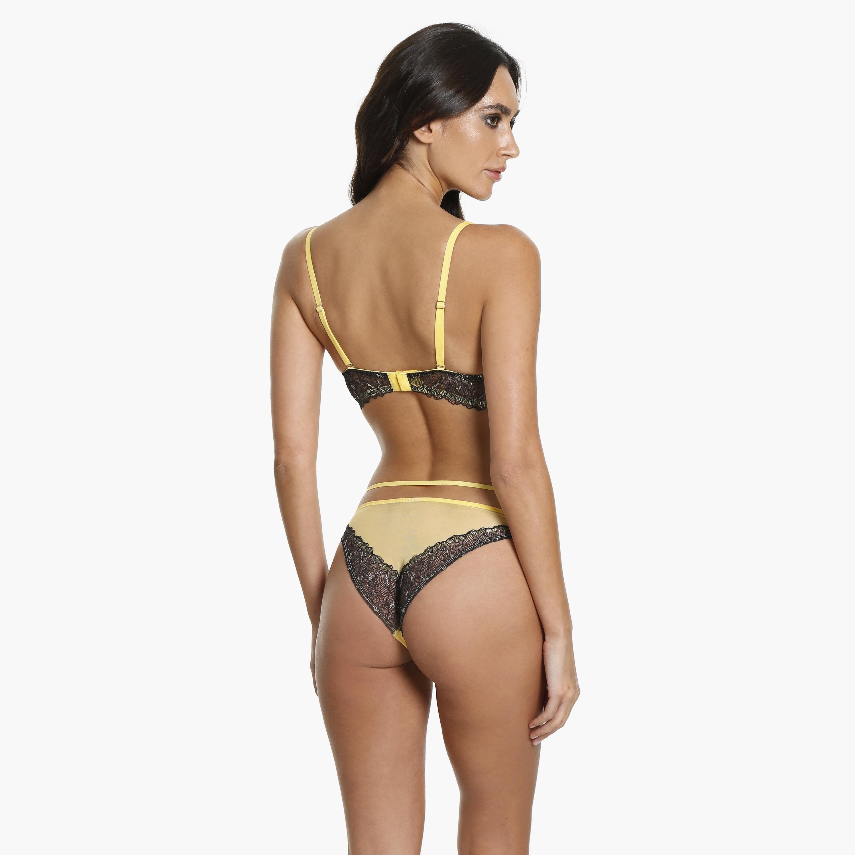 حمالة صدر نسائية صفراء غير مبطنة بجل لا سينزا-women-clothing-lingerie-bras-image-3