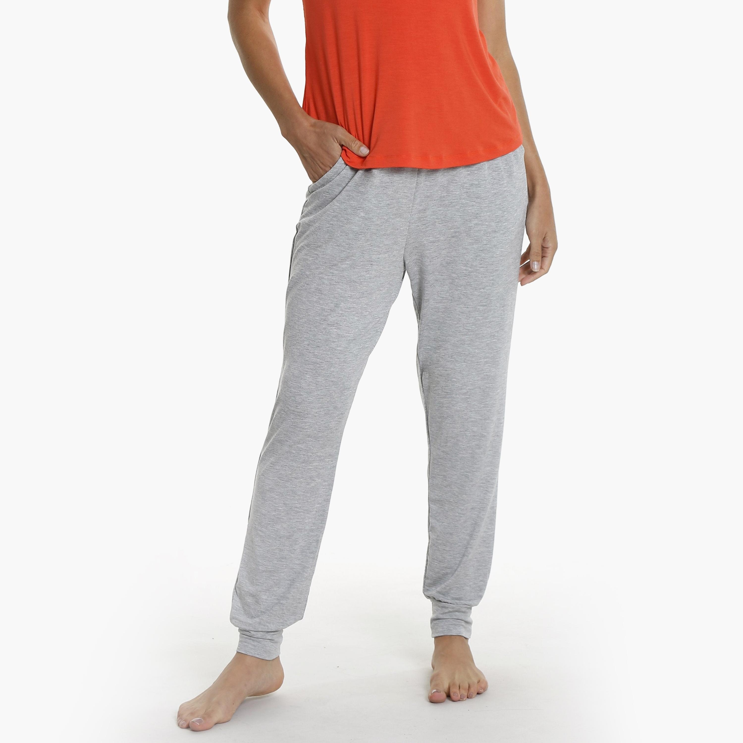 La Senza Plain Mid-Rise Drawstring Waistband Women's Jogger-women-clothing-nightwear-pyjamas-bottoms-image-1