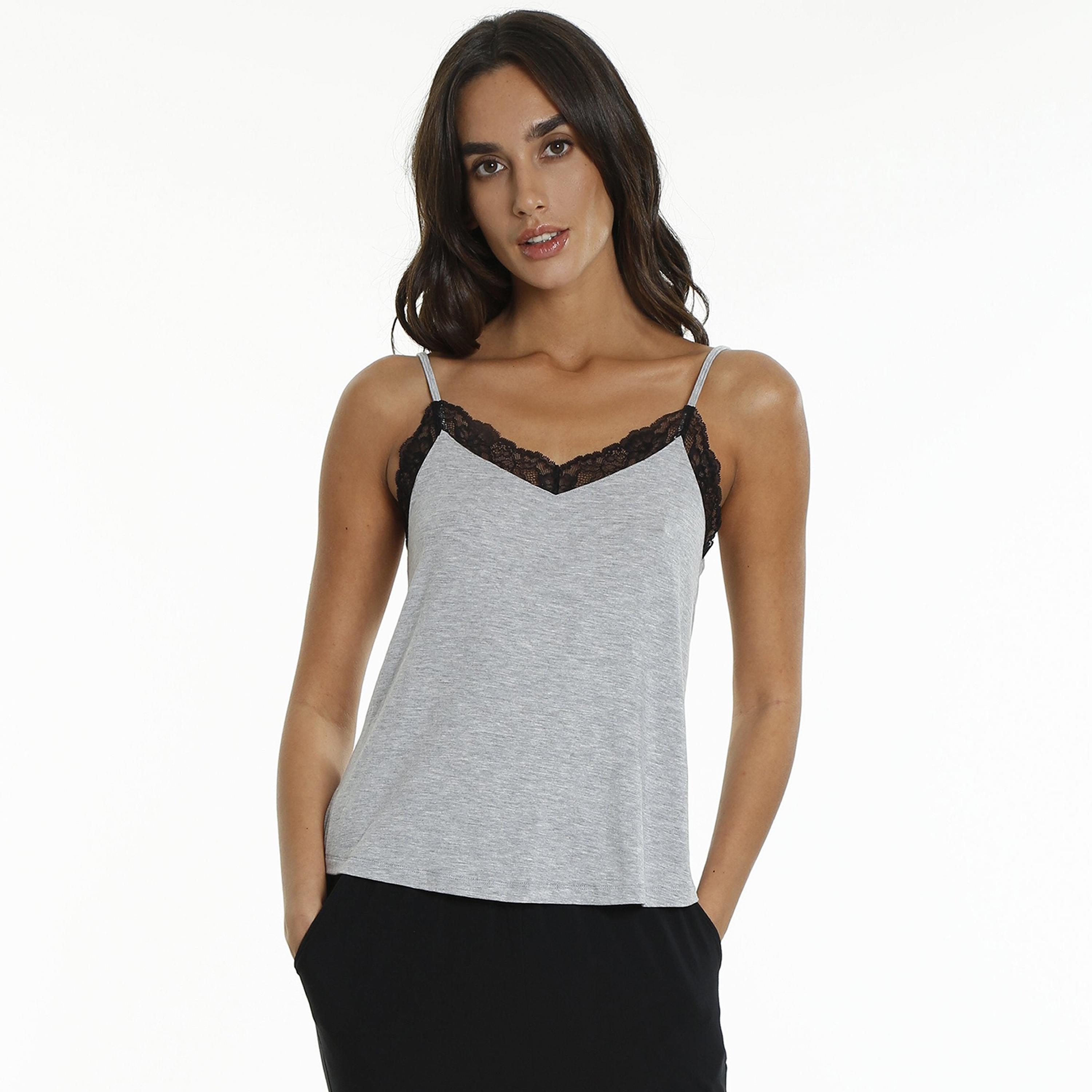 La Senza Non-Padded Non-Wired Grey Melange Women's Camisole-women-clothing-lingerie-camisoles-image-1