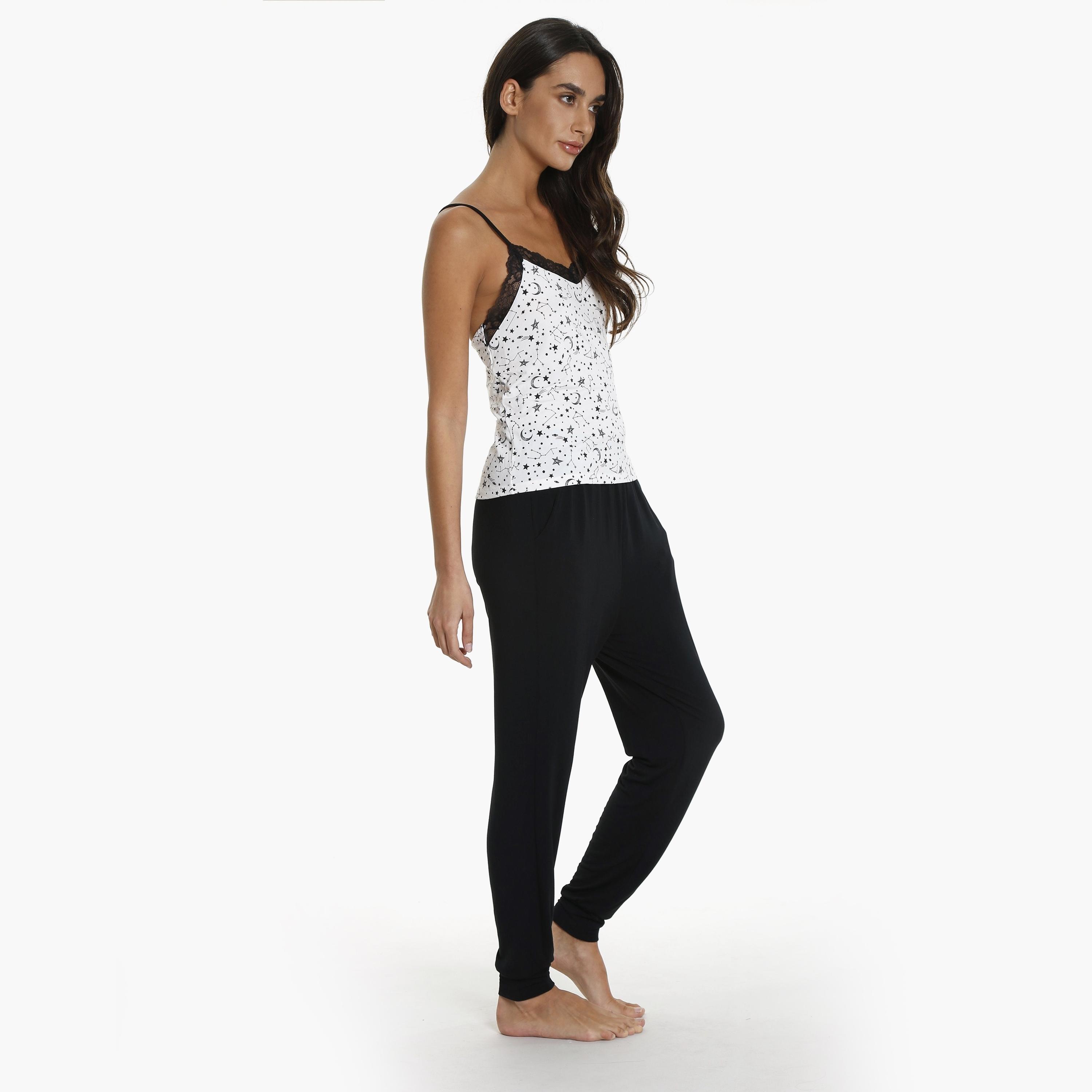 La Senza Plain Mid-Rise Drawstring Waistband Women's Jogger-women-clothing-nightwear-pyjamas-bottoms-image-2