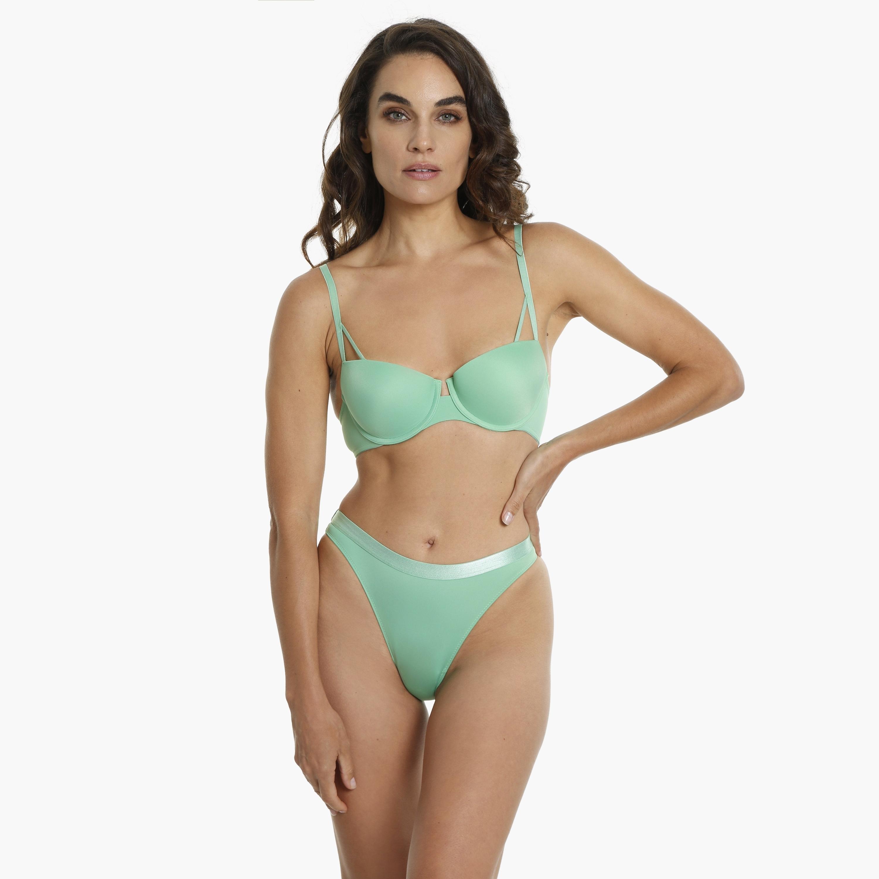 La Senza Medium Coverage Trendy Green Women's Bikini Panties-women-clothing-lingerie-panties-image-2
