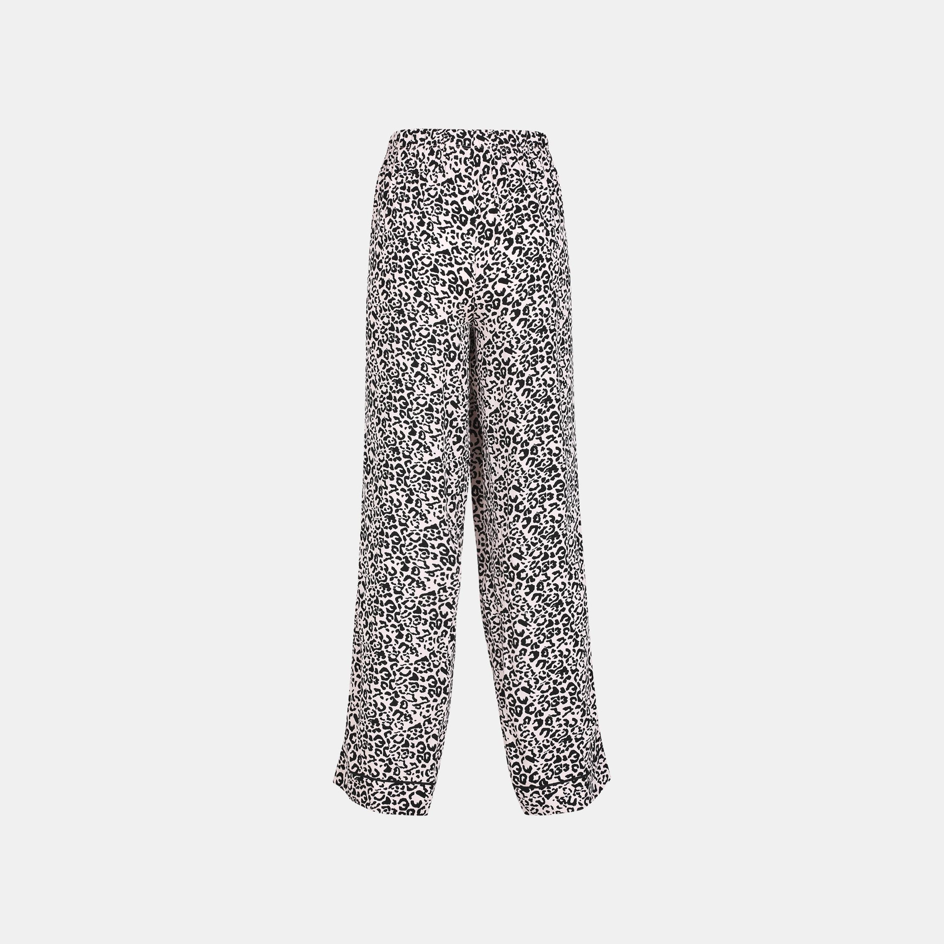 Isla & Evie Leopard Mid-Rise Elasticated Waistband Women's Lounge Pants-women-clothing-nightwear-pyjamas-bottoms-image-3