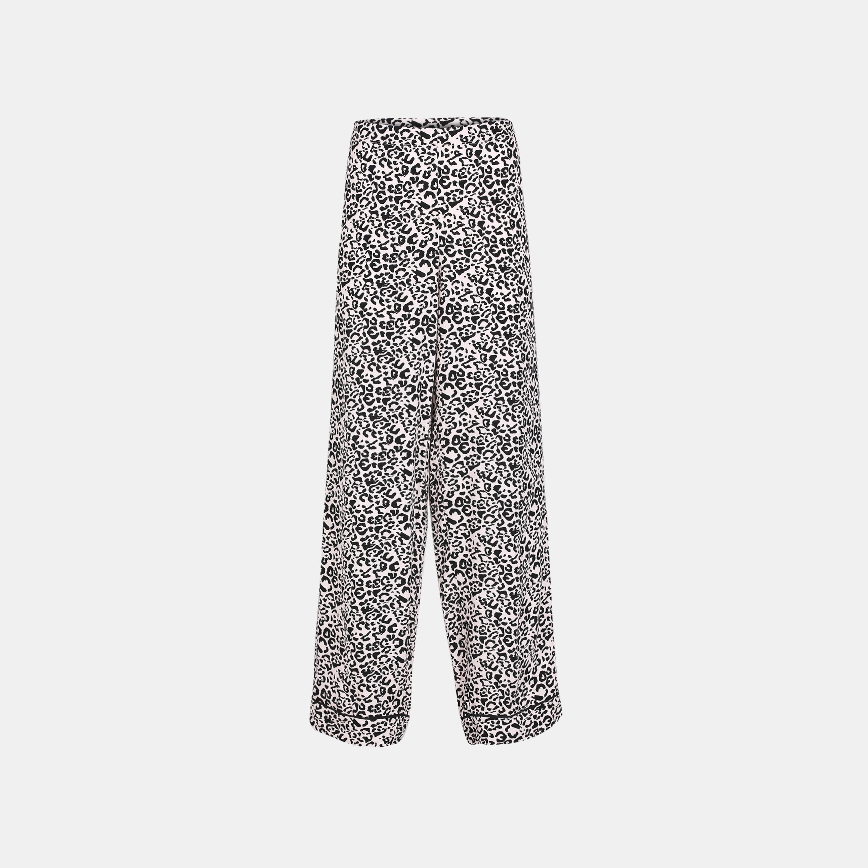 Isla & Evie Leopard Mid-Rise Elasticated Waistband Women's Lounge Pants-women-clothing-nightwear-pyjamas-bottoms-image-4