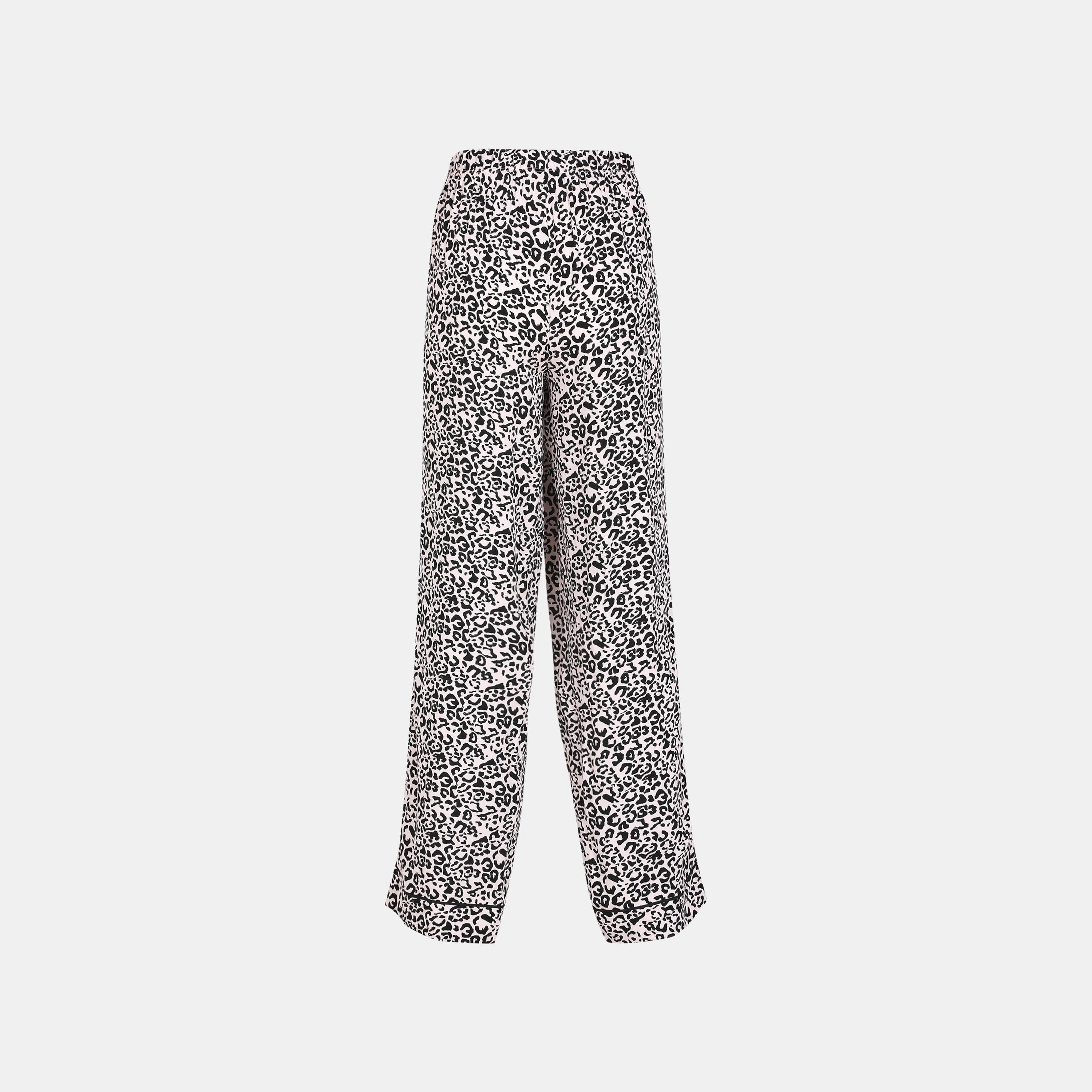 Isla & Evie Leopard Mid-Rise Elasticated Waistband Women's Lounge Pants-women-clothing-nightwear-pyjamas-bottoms-image-5