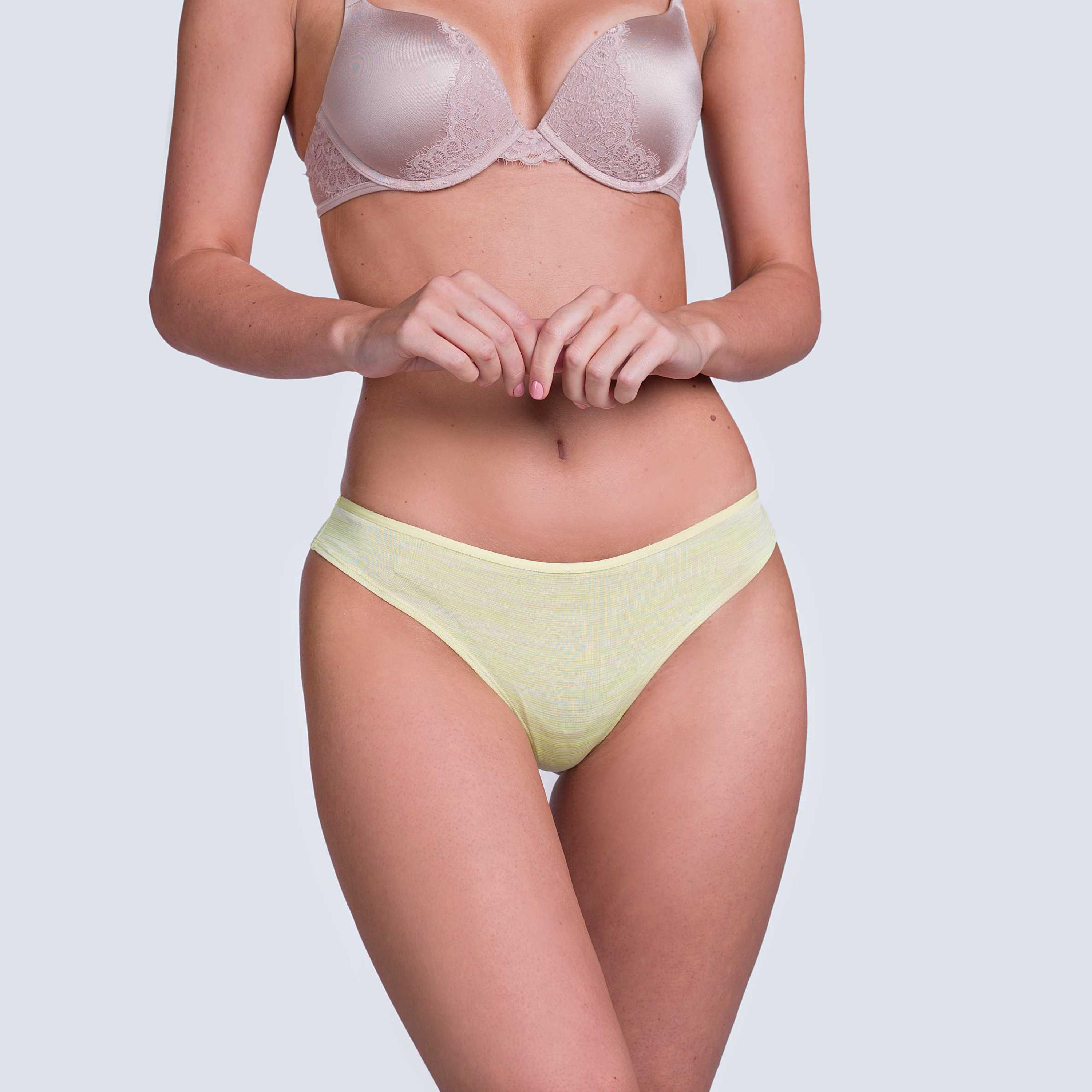 La Senza Yellow Women's Thong Briefs-women-clothing-lingerie-panties-image-1