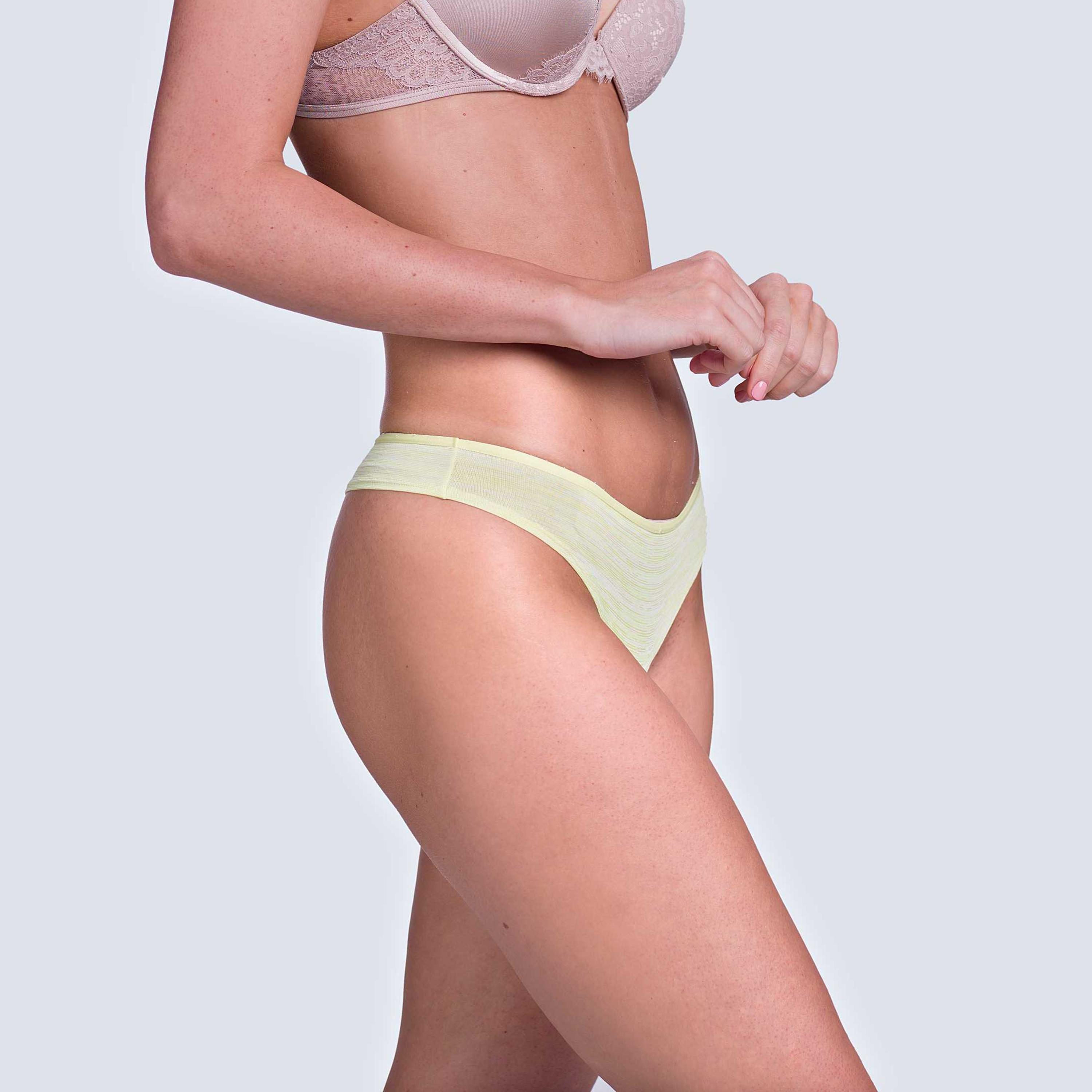 La Senza Yellow Women's Thong Briefs-women-clothing-lingerie-panties-image-2