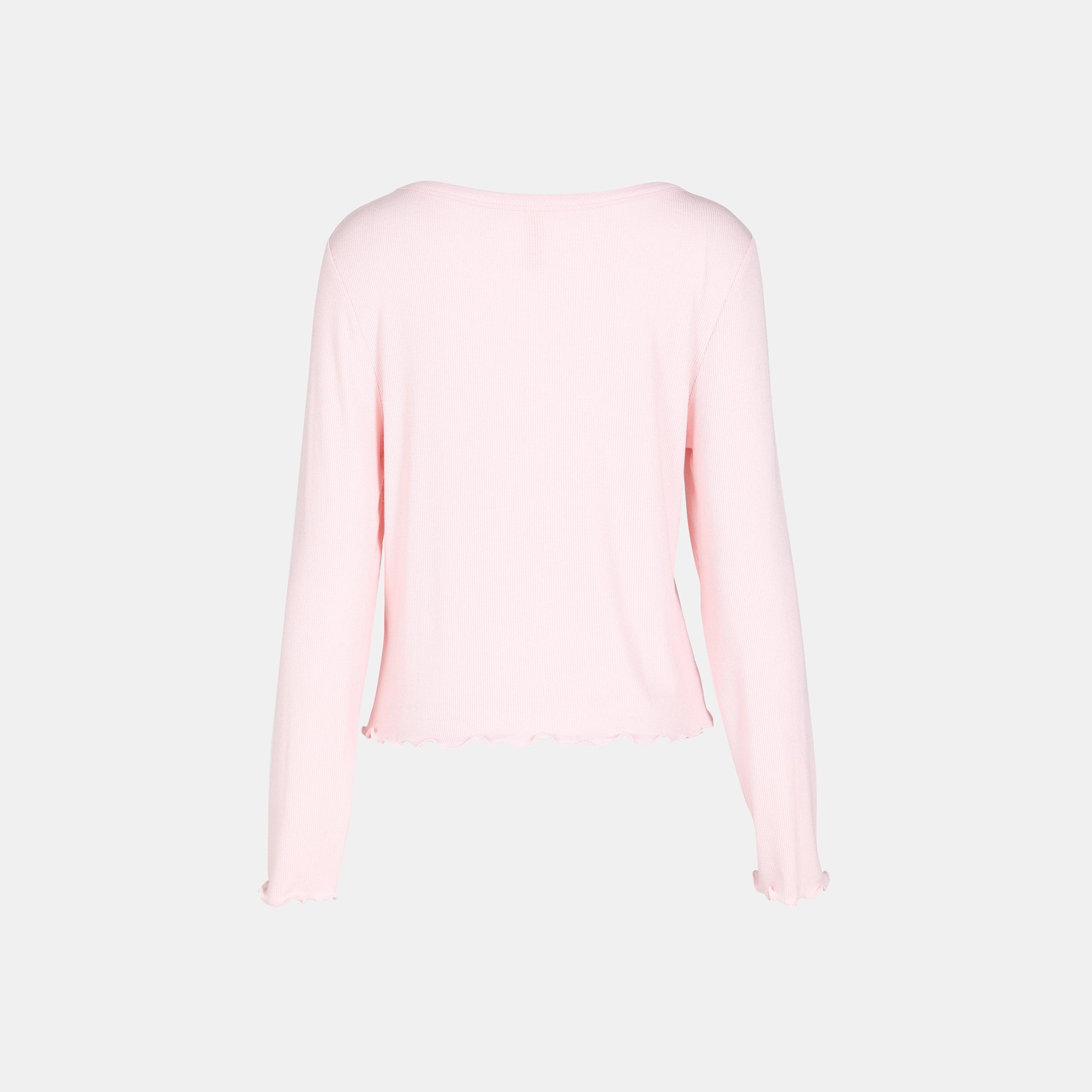 Isla & Evie Regular Fit Ribbed Round Neck Long Sleeves Women's T-Shirt-women-clothing-nightwear-pyjamas-tops-image-2