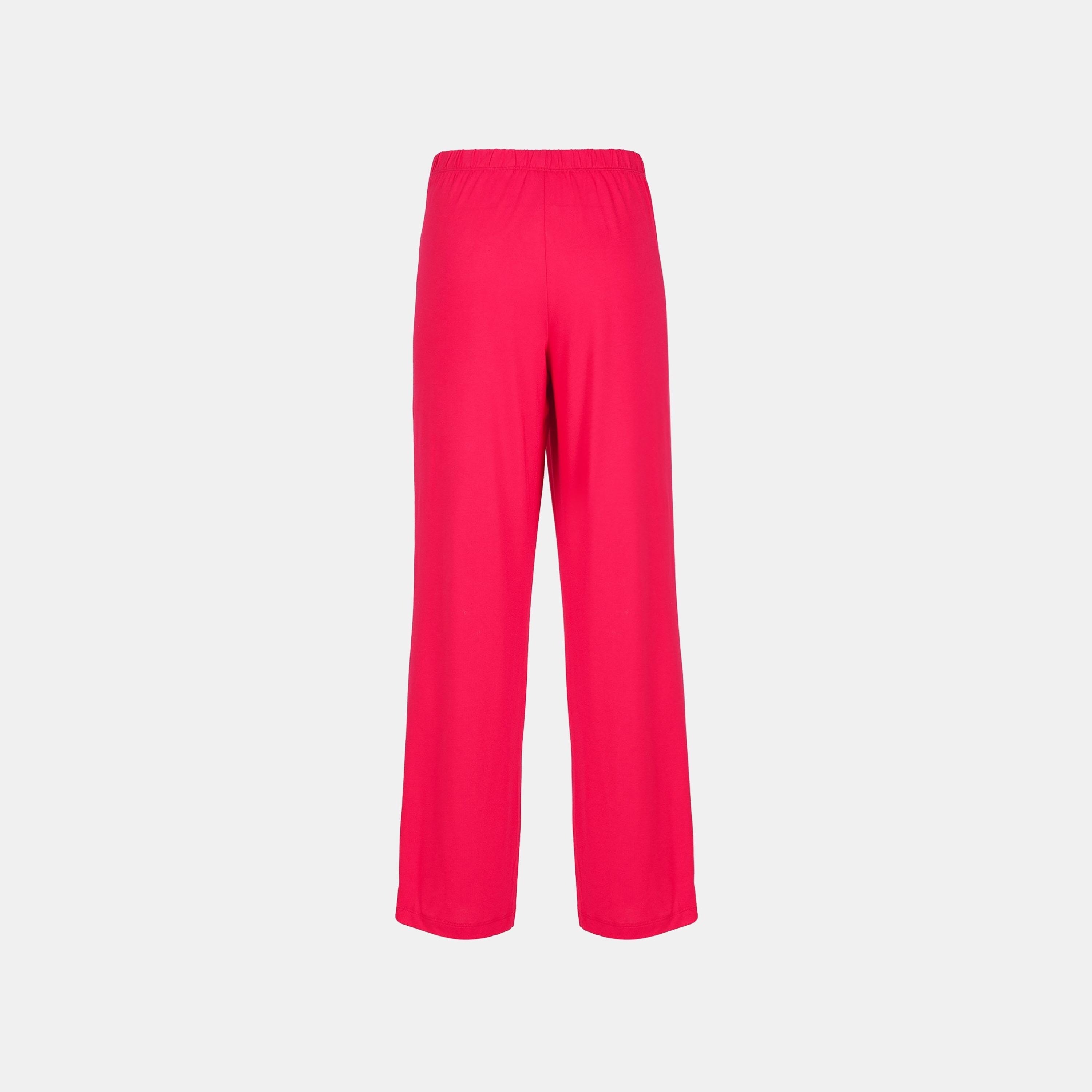 Isla & Evie Plain Mid-Rise Elasticated Waistband Women Lounge Pants-women-clothing-nightwear-pyjamas-bottoms-image-2