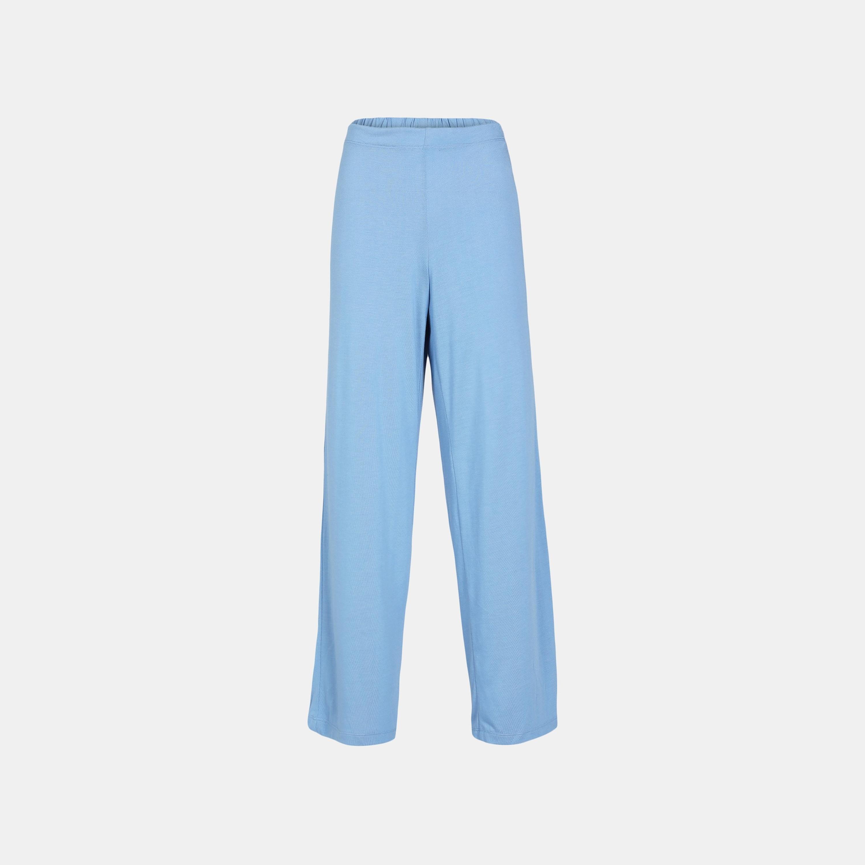 Isla & Evie Plain Mid-Rise Elasticated Waistband Women Lounge Pants-women-clothing-nightwear-pyjamas-bottoms-image-1