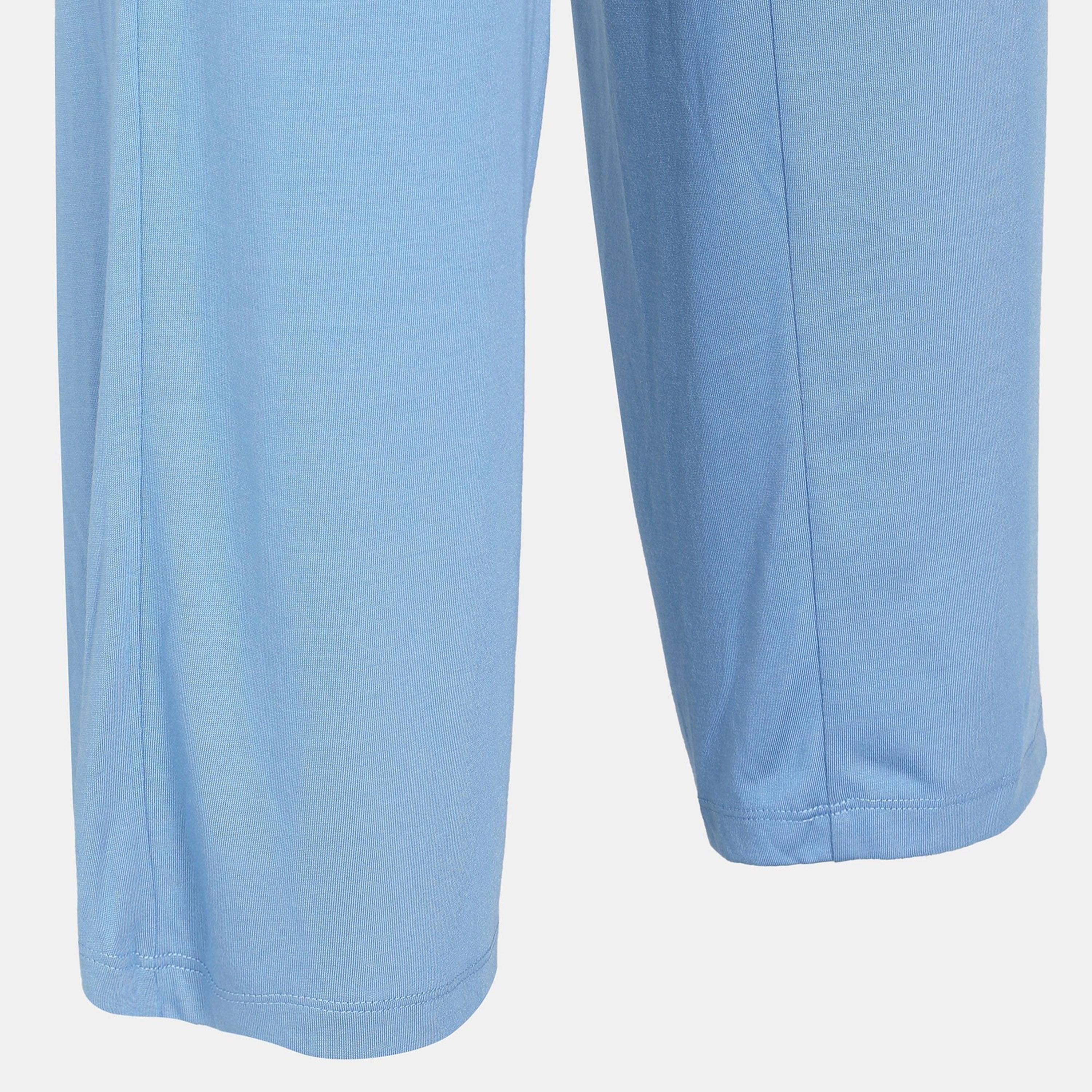 Isla & Evie Plain Mid-Rise Elasticated Waistband Women Lounge Pants-women-clothing-nightwear-pyjamas-bottoms-image-4